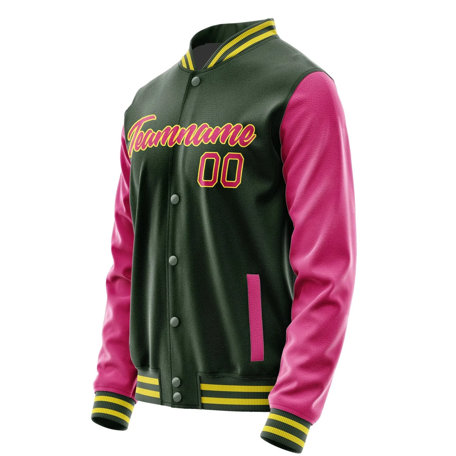 Custom Dark Green Pink Jacket sold by Tailorly product image thumbnail 3