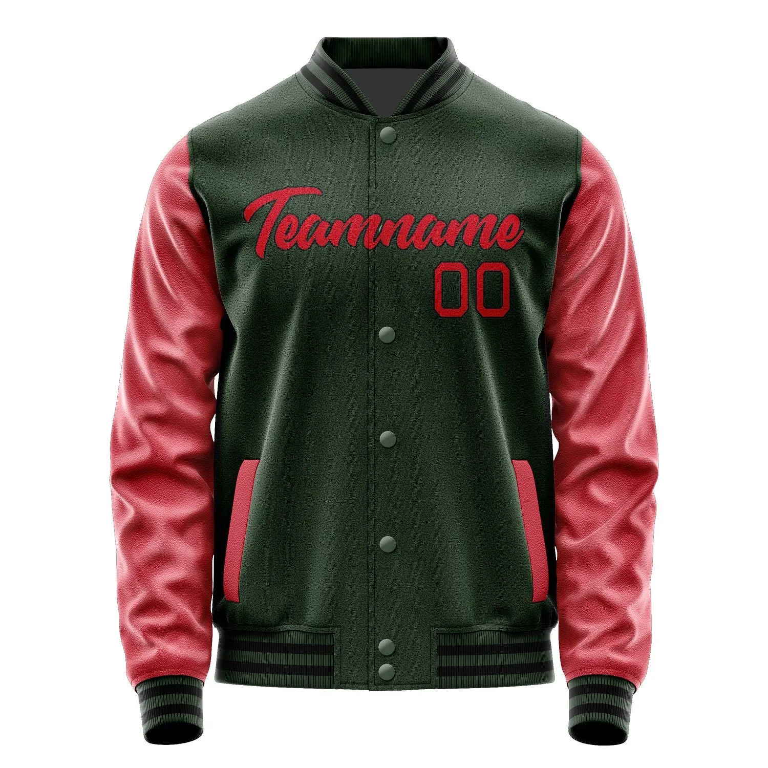 Custom Dark Green Red Jacket sold by Tailorly product image thumbnail 2