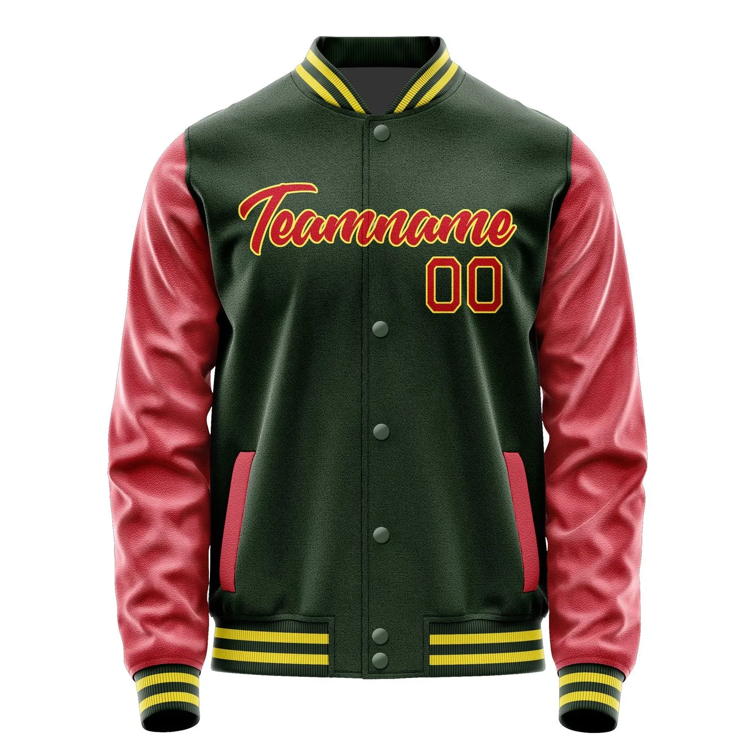 Custom Dark Green Red Jacket sold by Tailorly product image thumbnail 2
