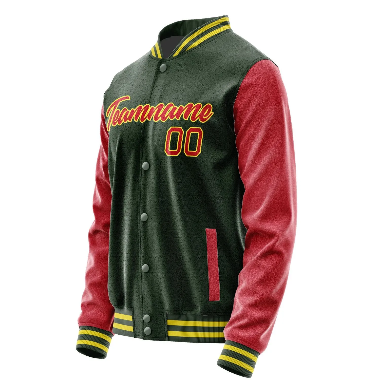 Custom Dark Green Red Jacket sold by Tailorly product image thumbnail 3