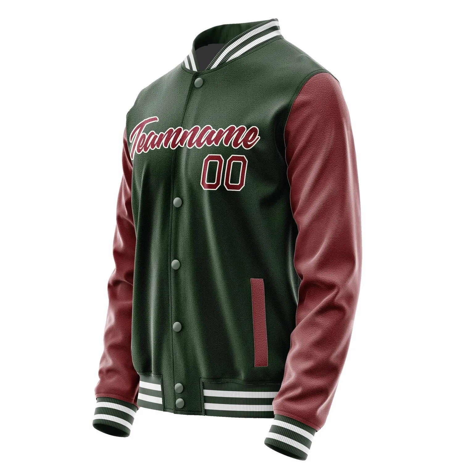 Custom Dark Green Crimson Red Jacket sold by Tailorly product image thumbnail 3