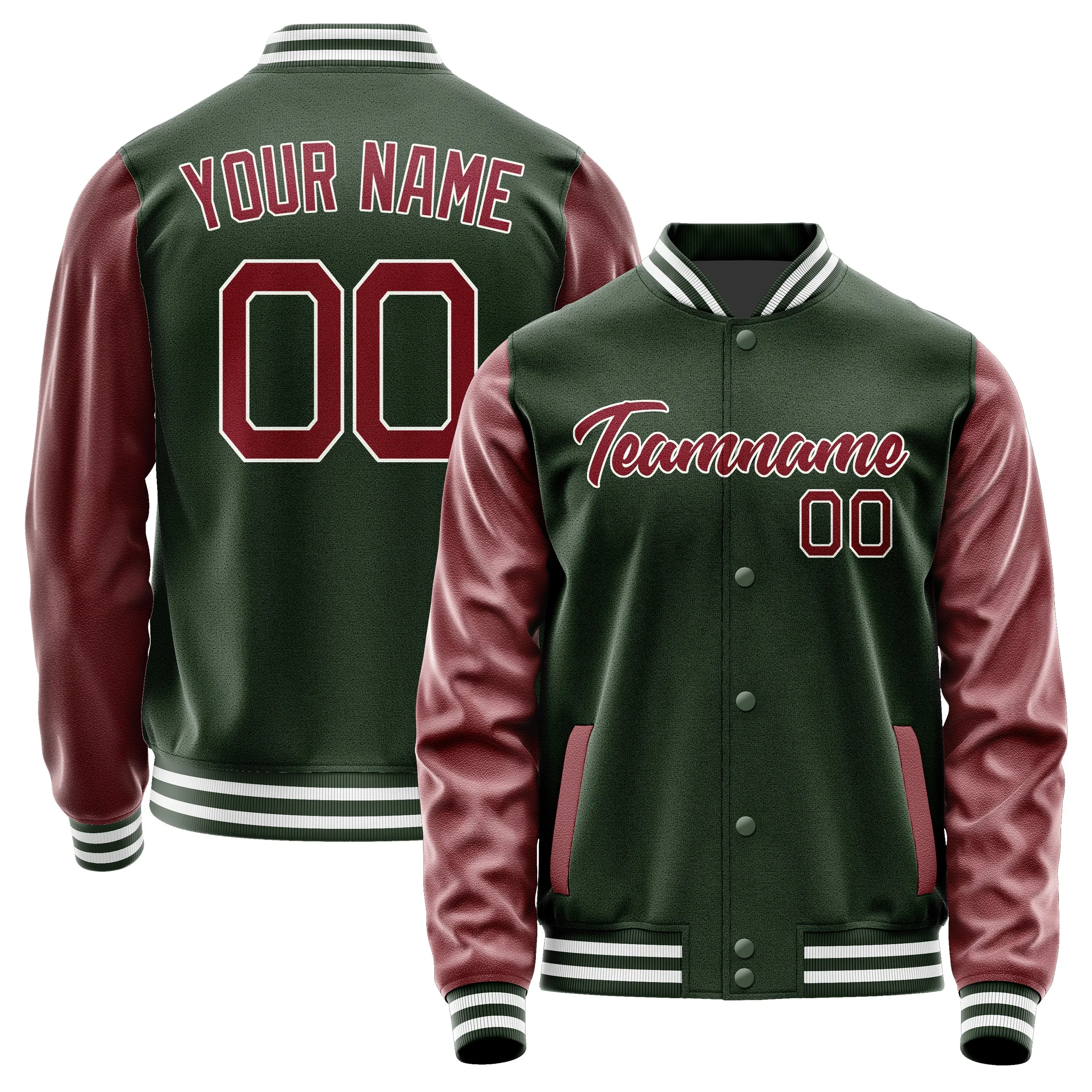 Custom Dark Green Crimson Red Jacket sold by Tailorly