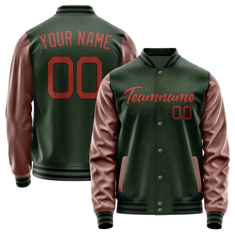Custom Dark Green Coral Red Jacket sold by Tailorly