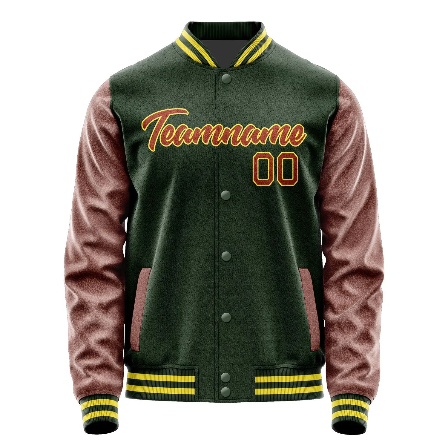 Custom Dark Green Coral Red Jacket sold by Tailorly product image thumbnail 2