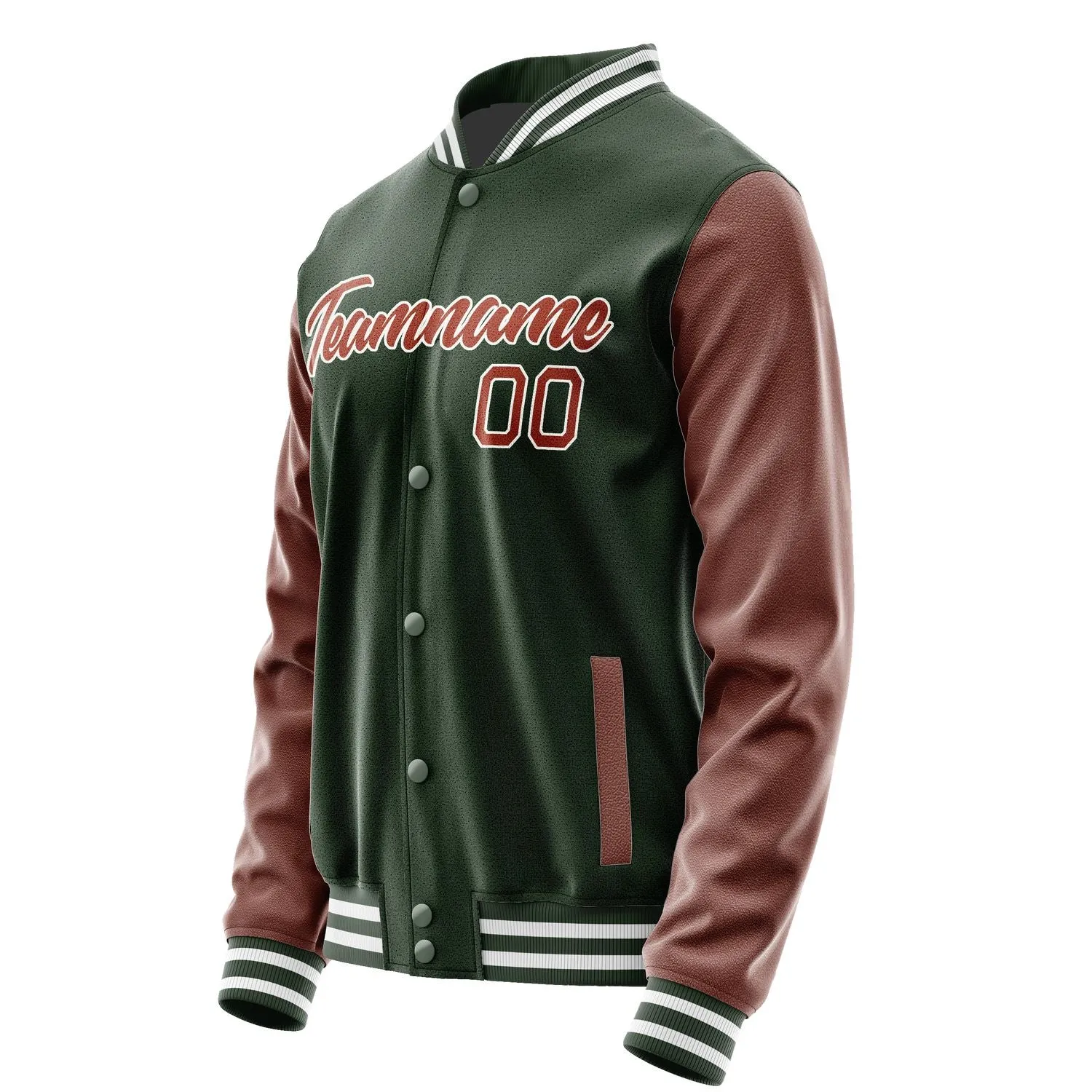 Custom Dark Green Coral Red Jacket sold by Tailorly product image thumbnail 3