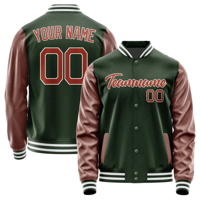 Custom Dark Green Coral Red Jacket sold by Tailorly