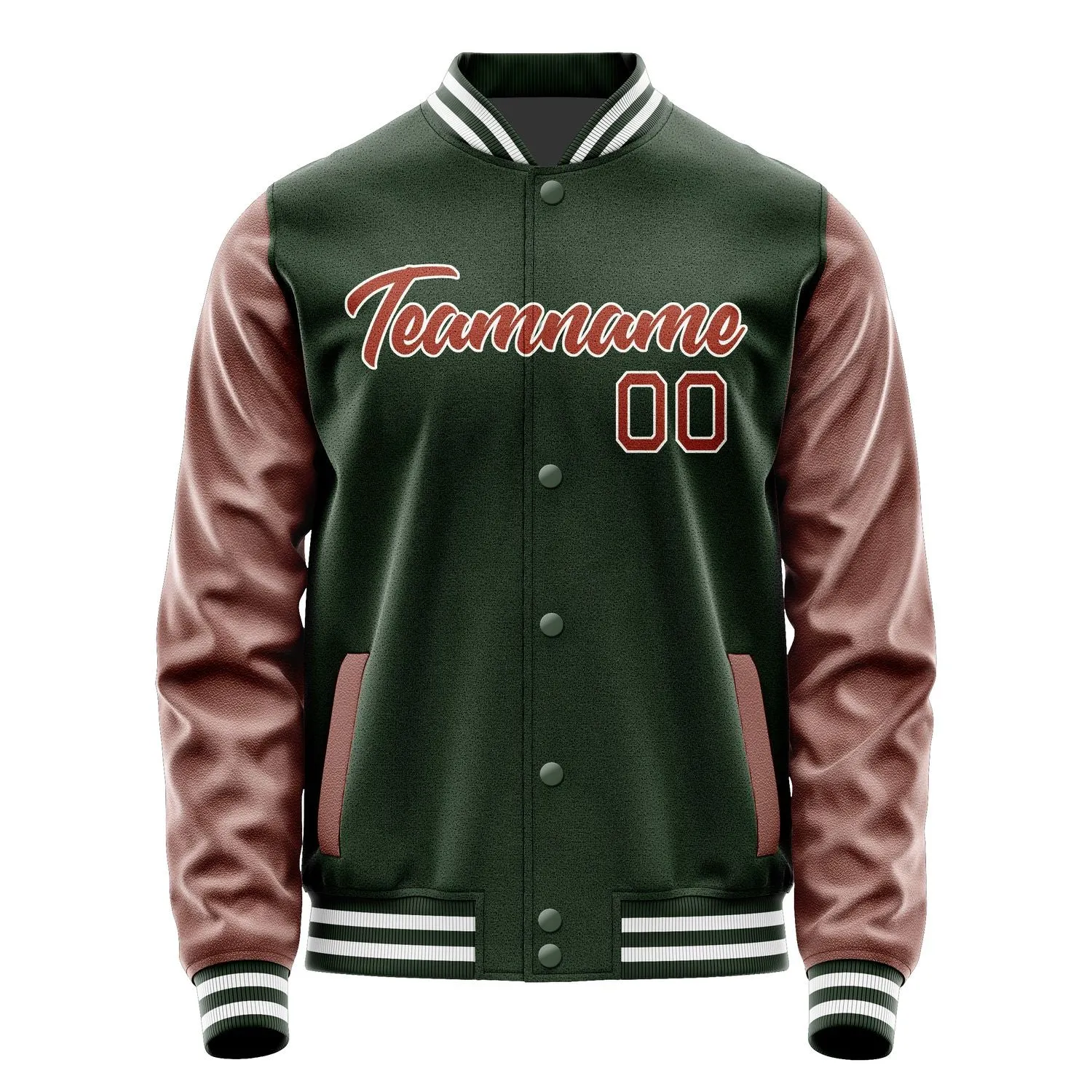 Custom Dark Green Coral Red Jacket sold by Tailorly product image thumbnail 2