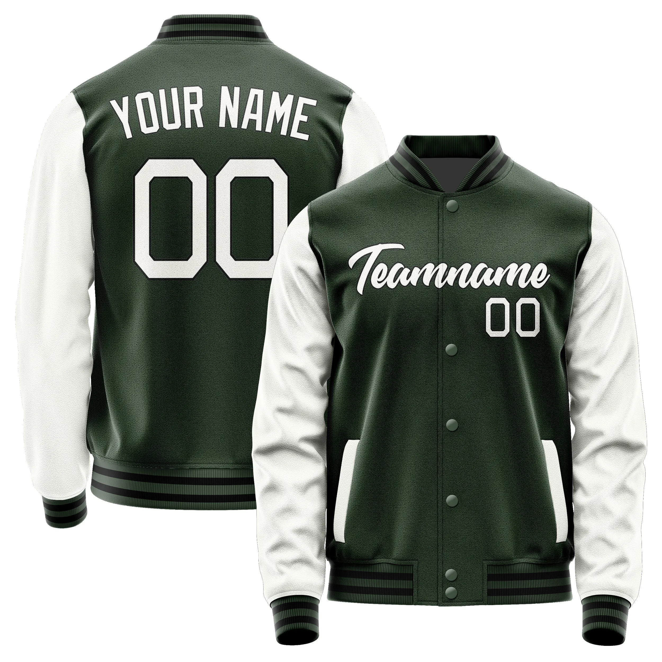 Custom Dark Green White Jacket sold by Tailorly
