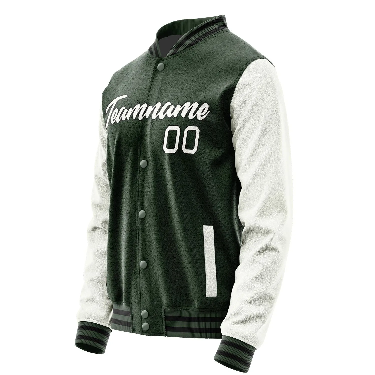 Custom Dark Green White Jacket sold by Tailorly product image thumbnail 3