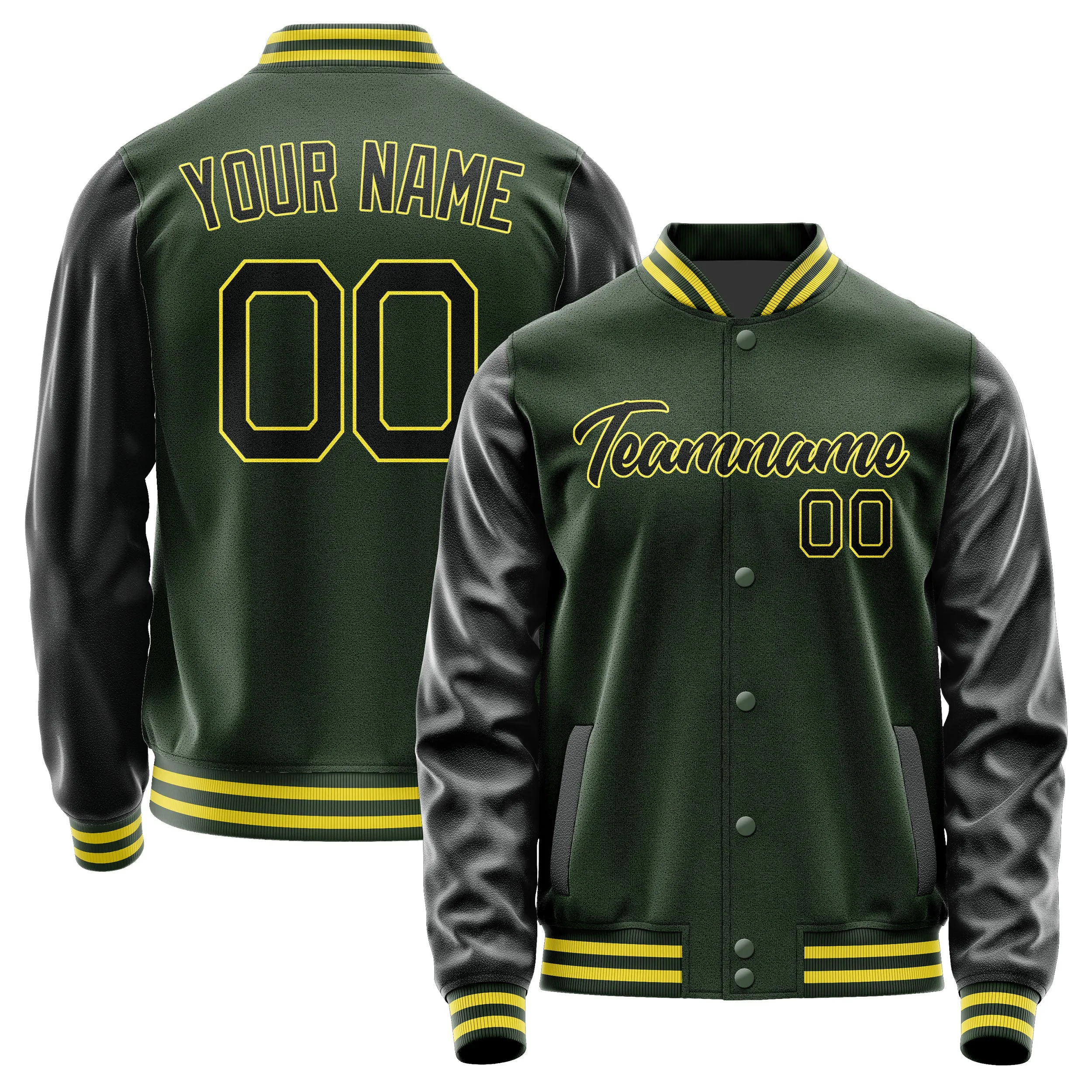 Custom Dark Green Black Jacket sold by Tailorly