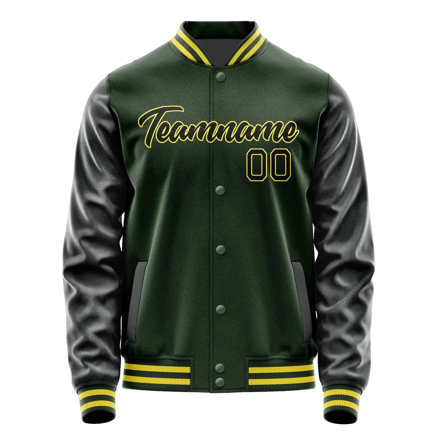 Custom Dark Green Black Jacket sold by Tailorly product image thumbnail 2