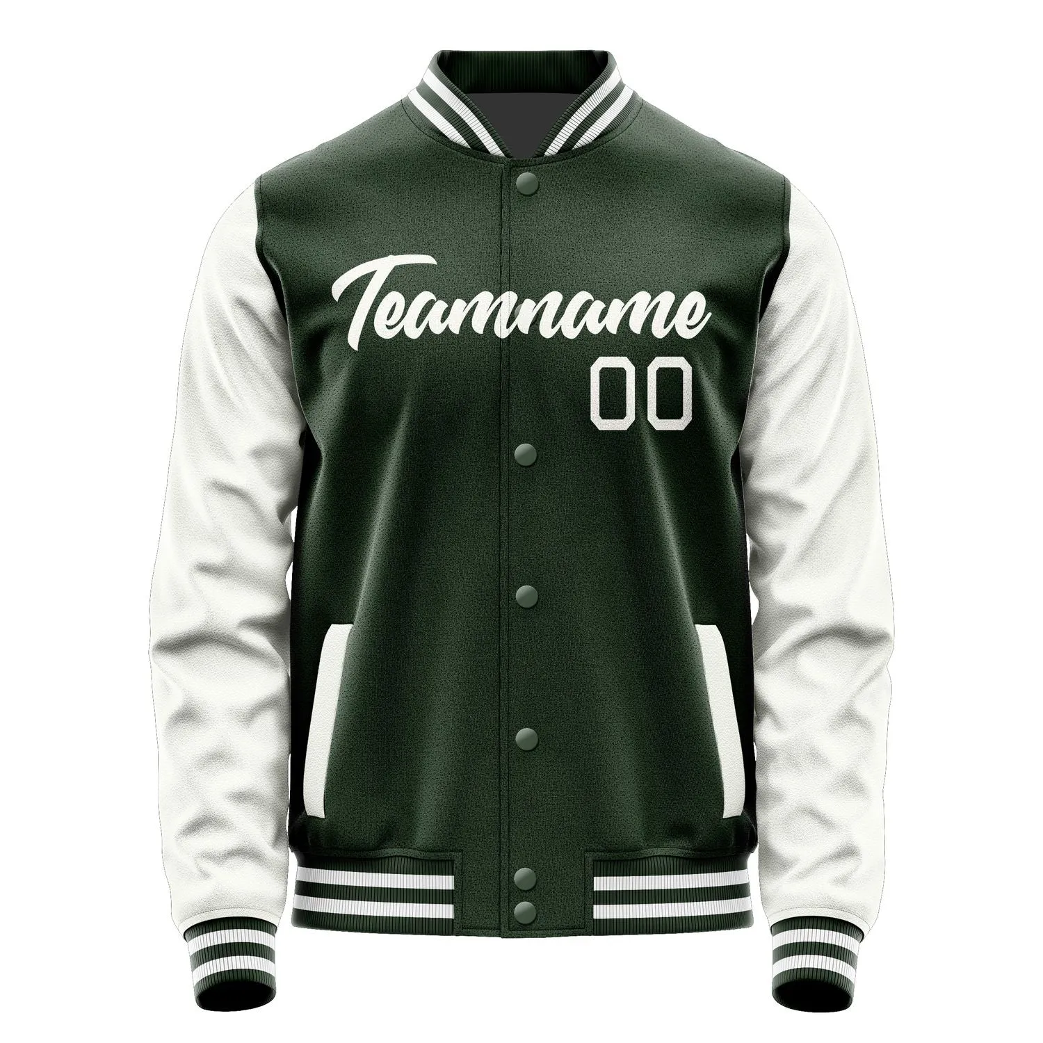 Custom Dark Green White Jacket sold by Tailorly product image thumbnail 2