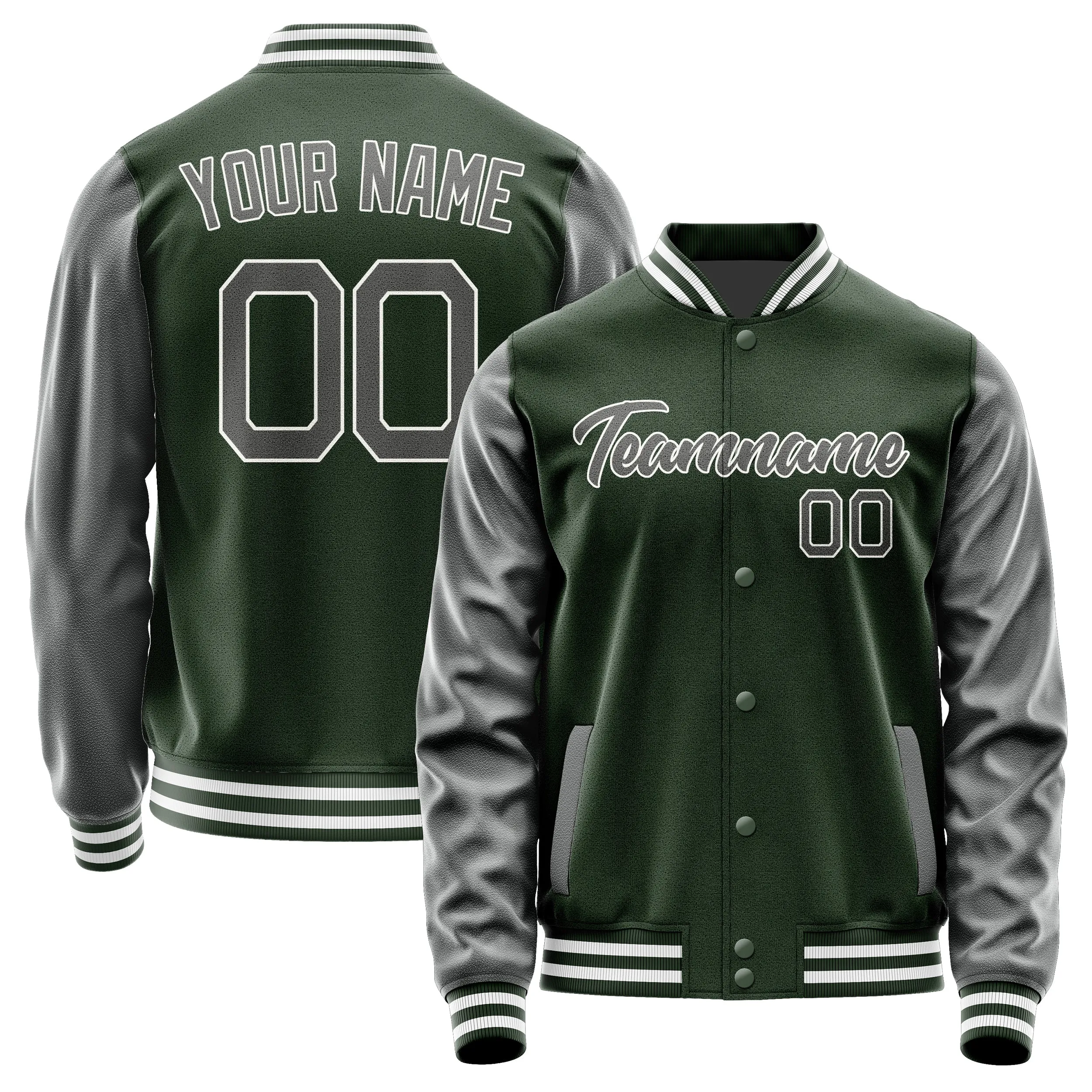 Custom Dark Green Dark Grey Jacket sold by Tailorly