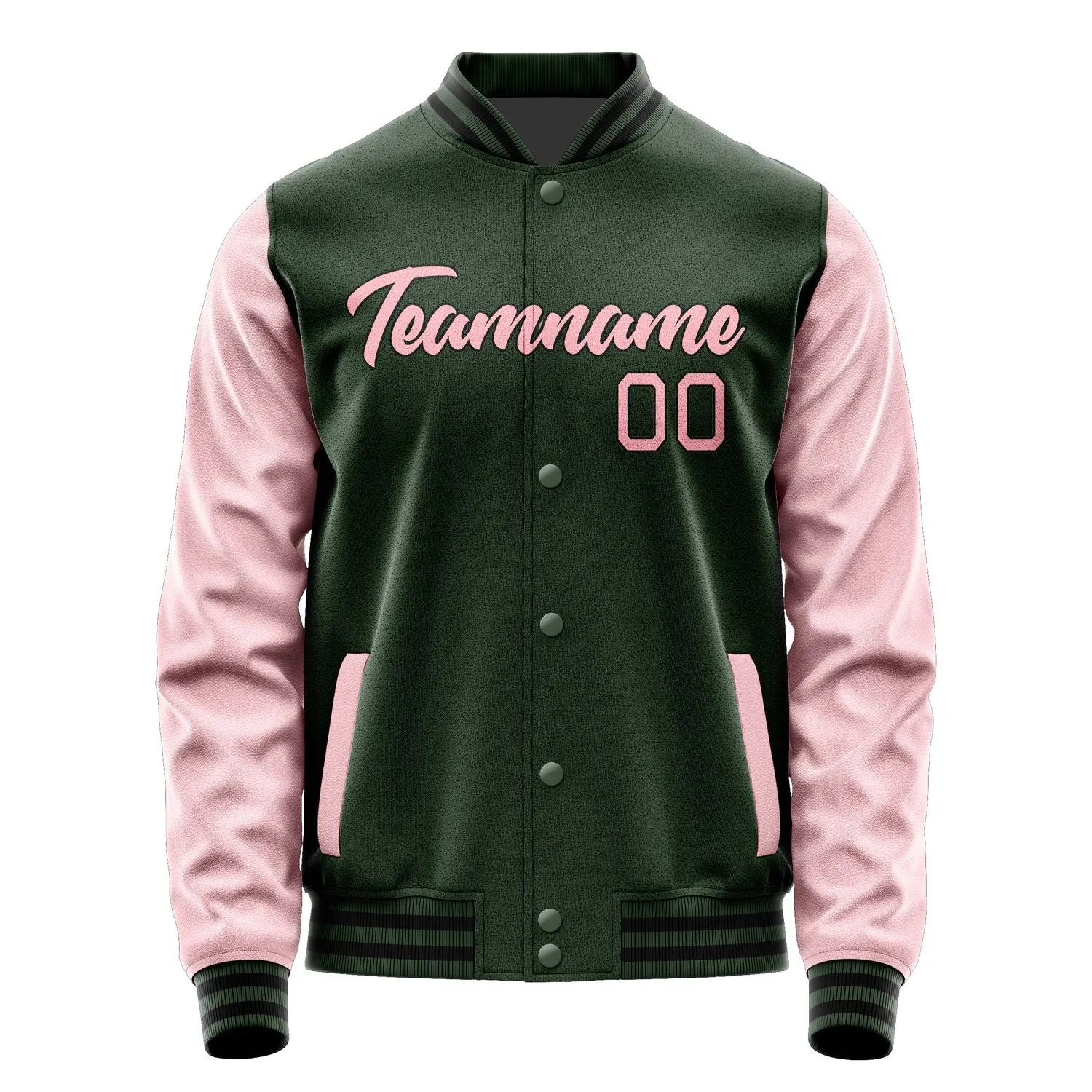 Custom Dark Green Light Pink Jacket sold by Tailorly product image thumbnail 2