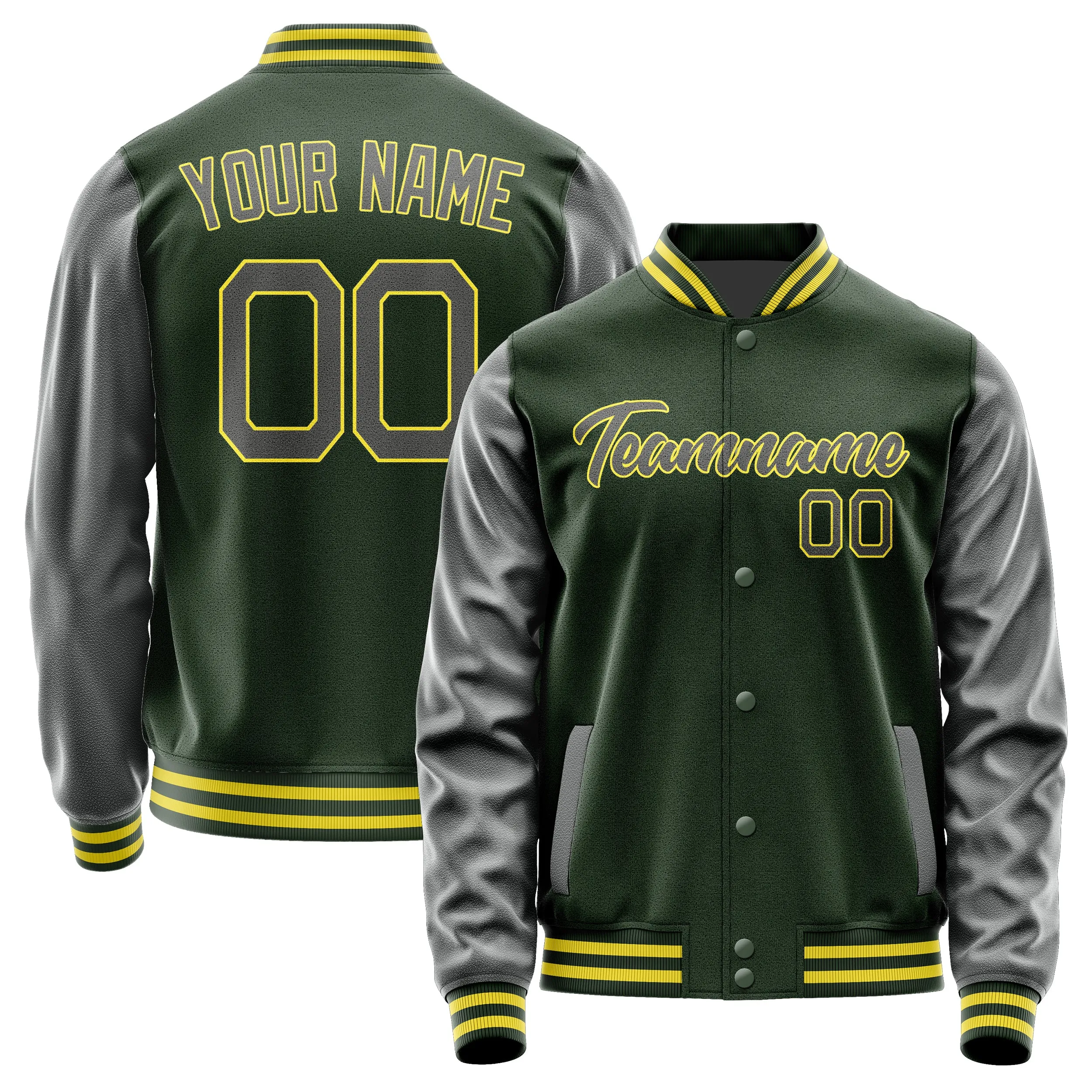Custom Dark Green Dark Grey Jacket sold by Tailorly