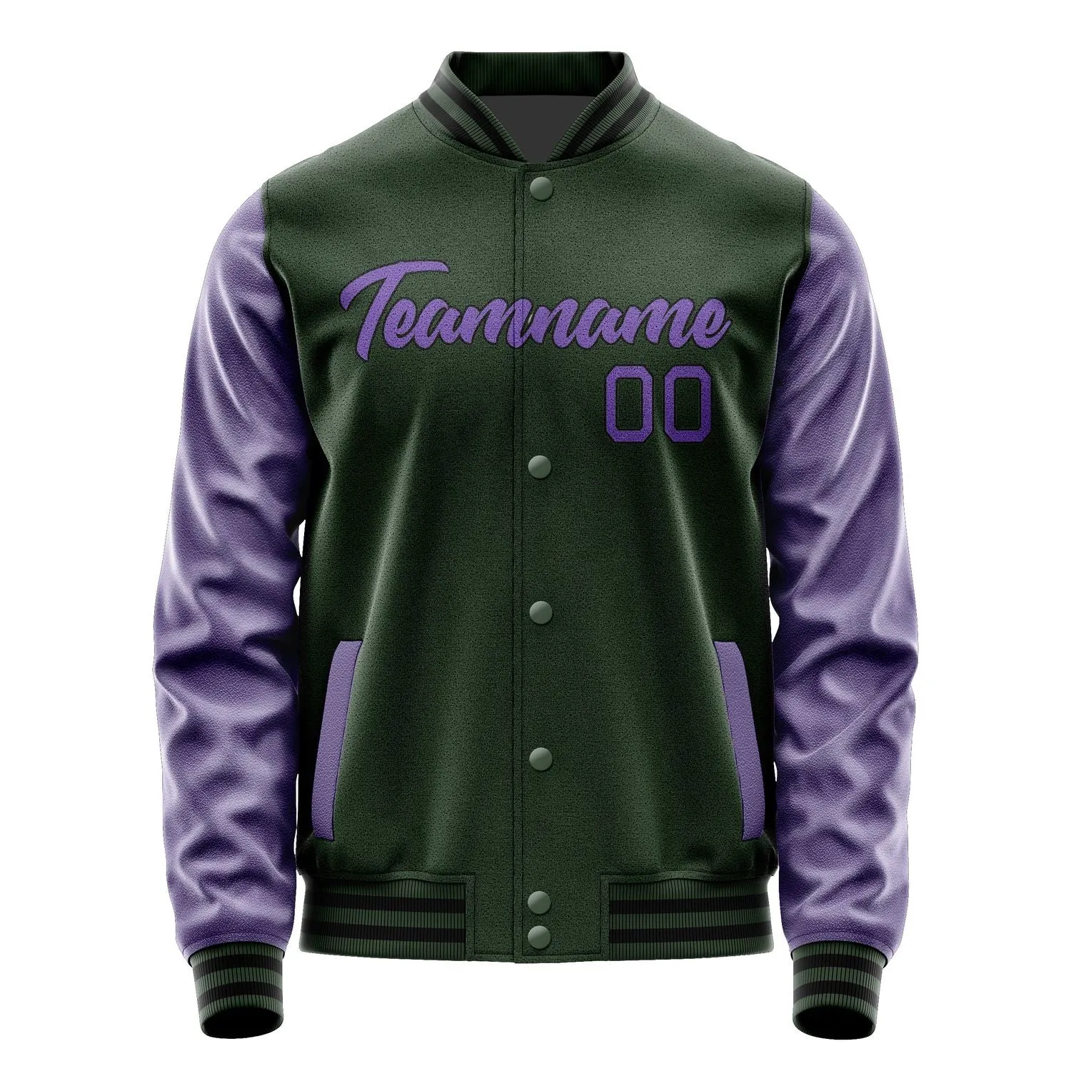 Custom Dark Green Light Purple Jacket sold by Tailorly product image thumbnail 2
