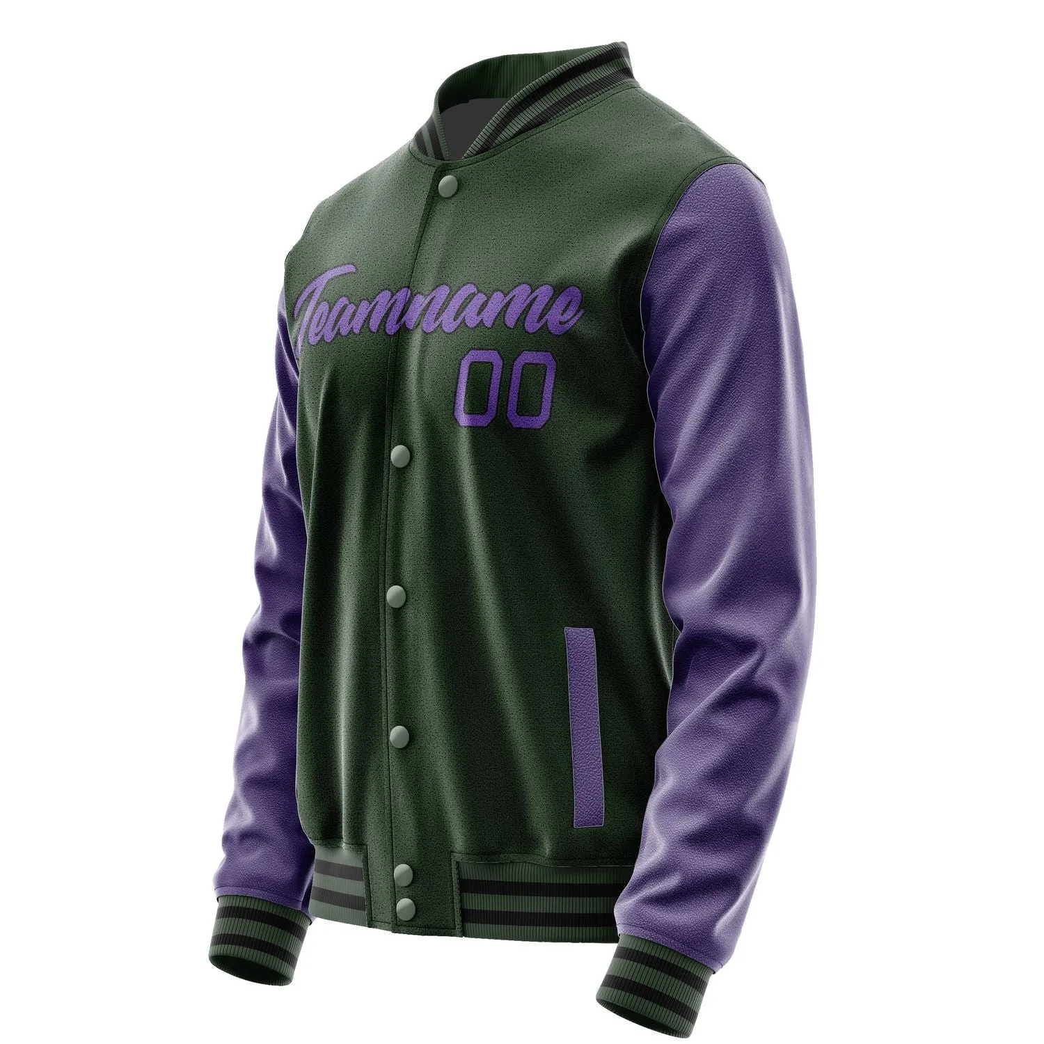 Custom Dark Green Light Purple Jacket sold by Tailorly product image thumbnail 3