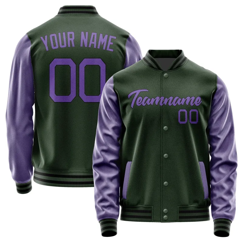 Custom Dark Green Light Purple Jacket sold by Tailorly