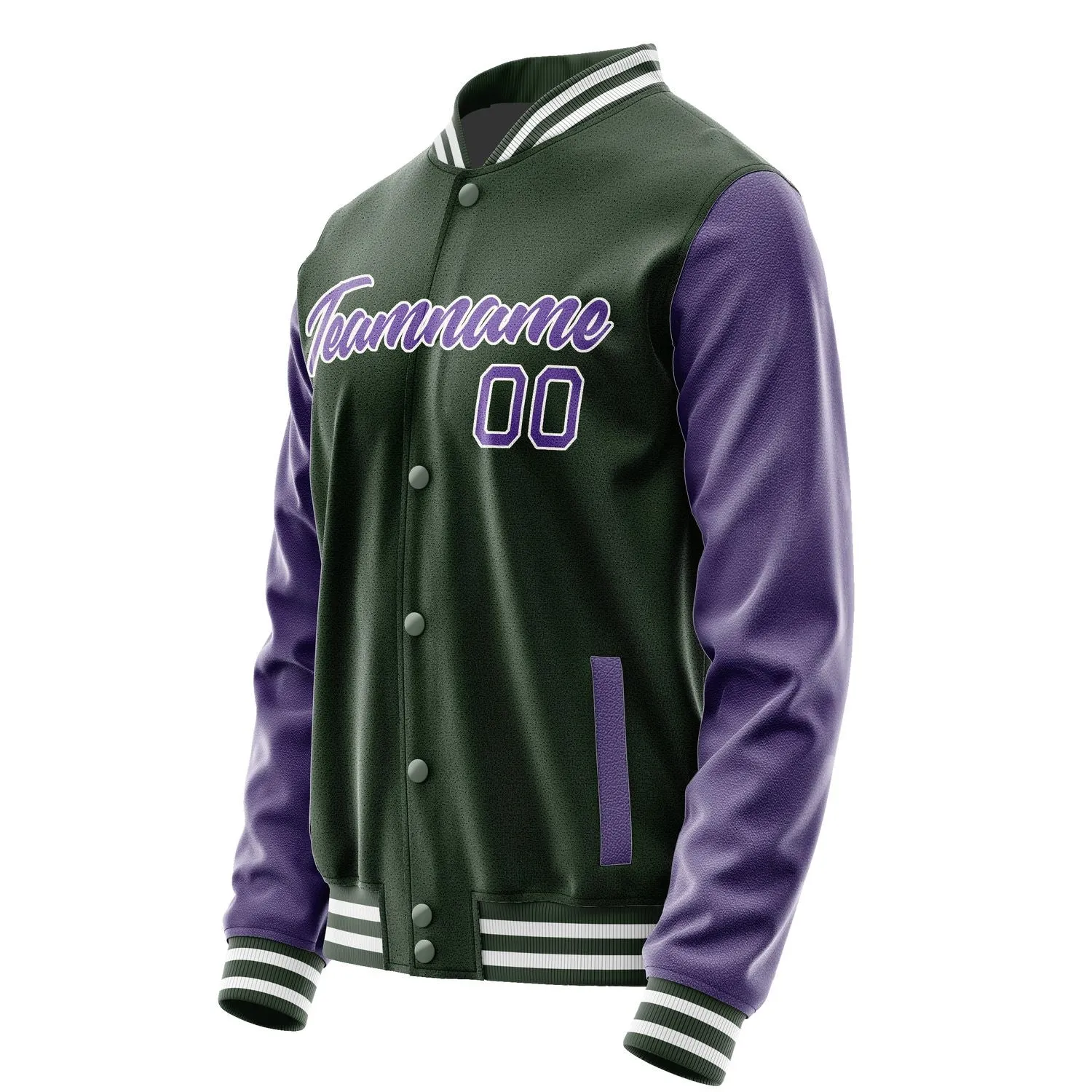 Custom Dark Green Light Purple Jacket sold by Tailorly product image thumbnail 3