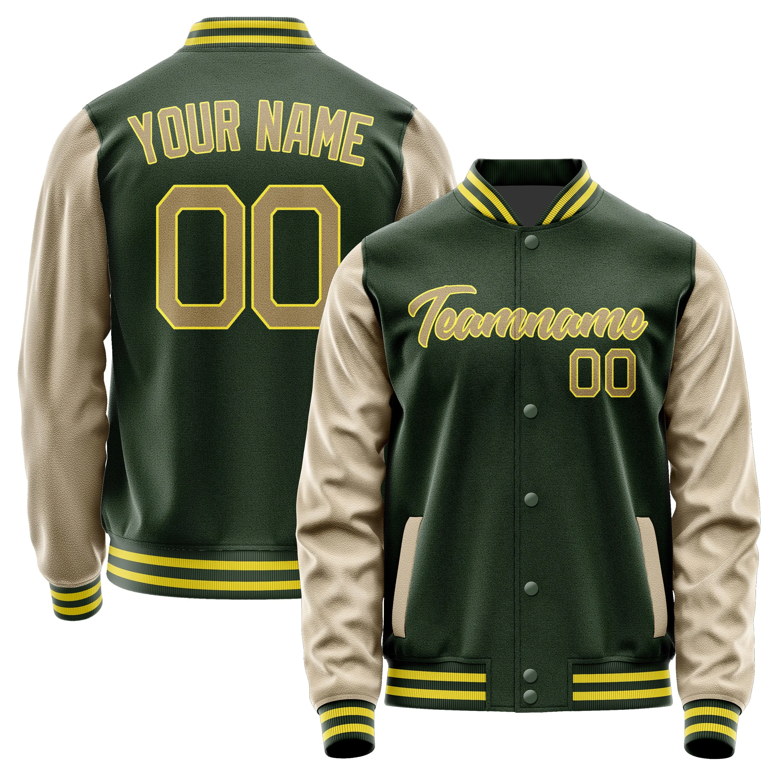 Custom Dark Green Light Khaki Jacket sold by Tailorly