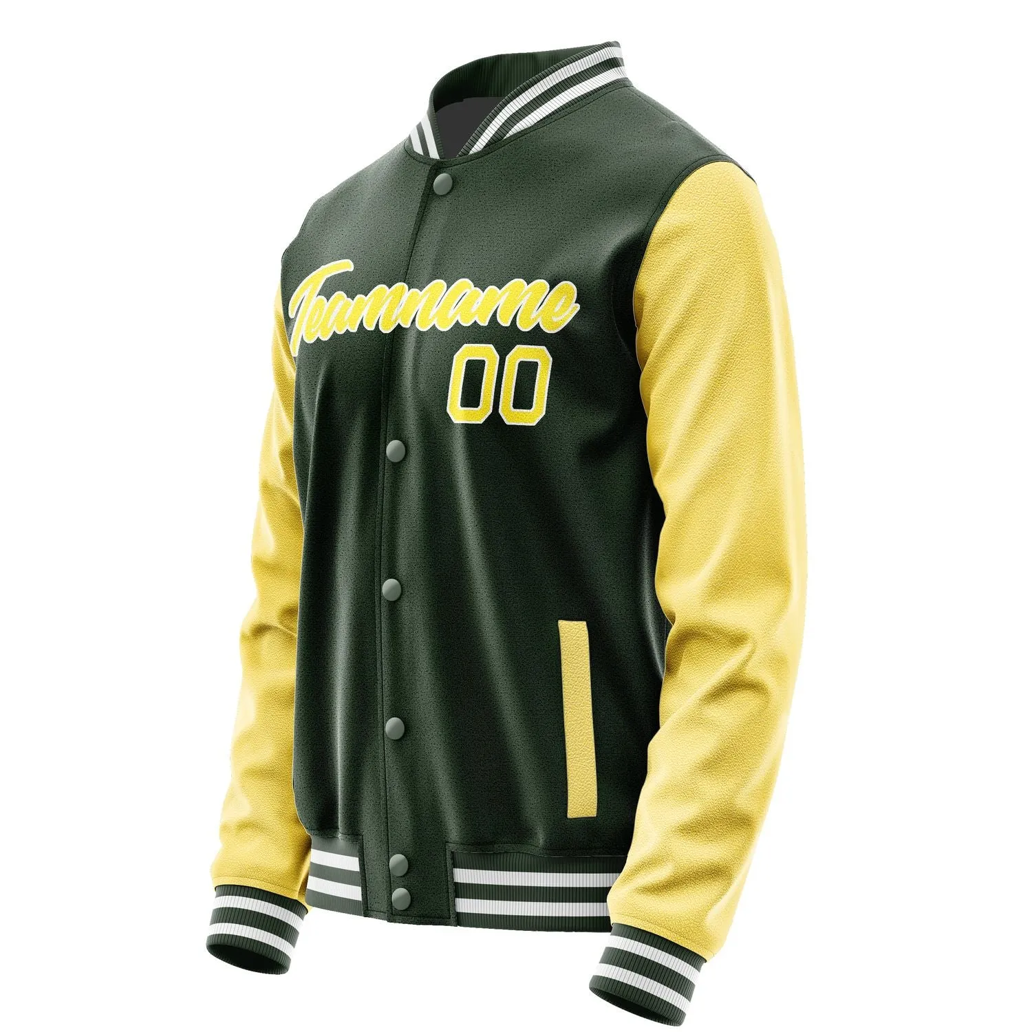 Custom Dark Green Light Yellow Jacket sold by Tailorly product image thumbnail 3