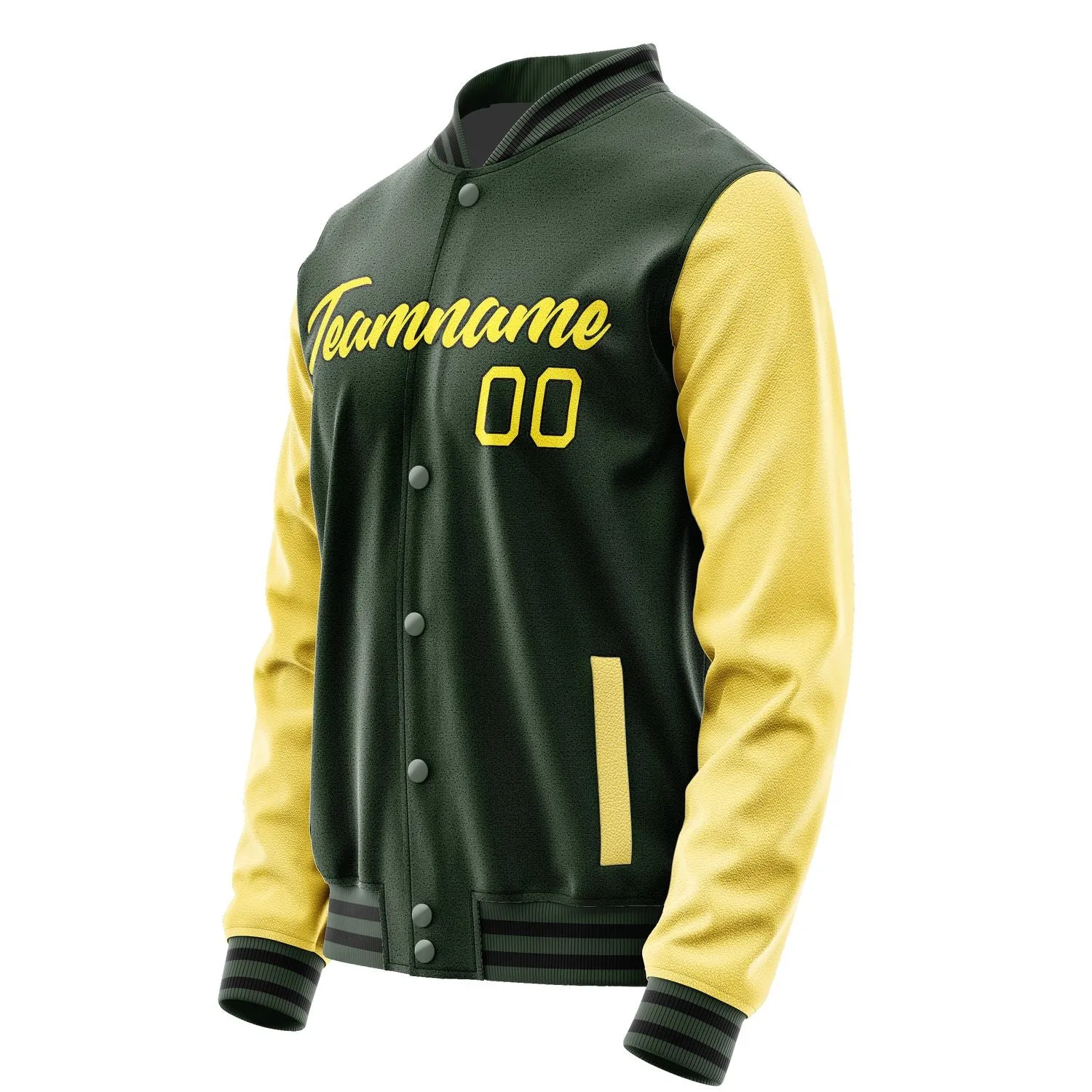 Custom Dark Green Light Yellow Jacket sold by Tailorly product image thumbnail 3