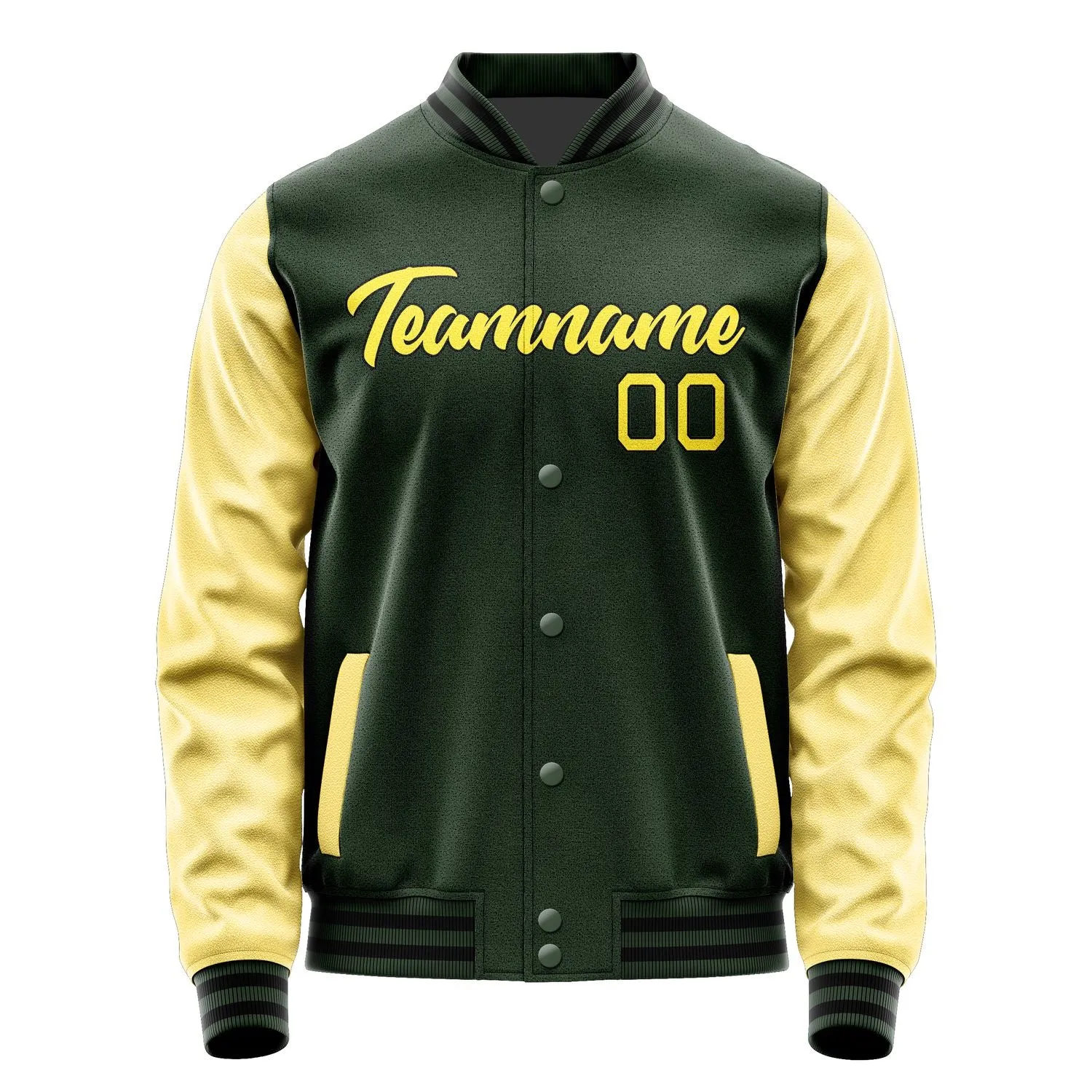 Custom Dark Green Light Yellow Jacket sold by Tailorly product image thumbnail 2