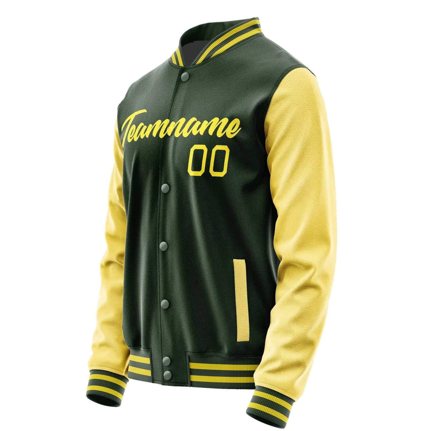 Custom Dark Green Light Yellow Jacket sold by Tailorly product image thumbnail 3