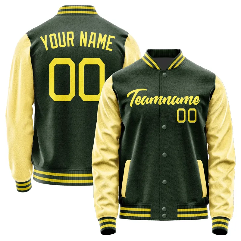 Custom Dark Green Light Yellow Jacket sold by Tailorly