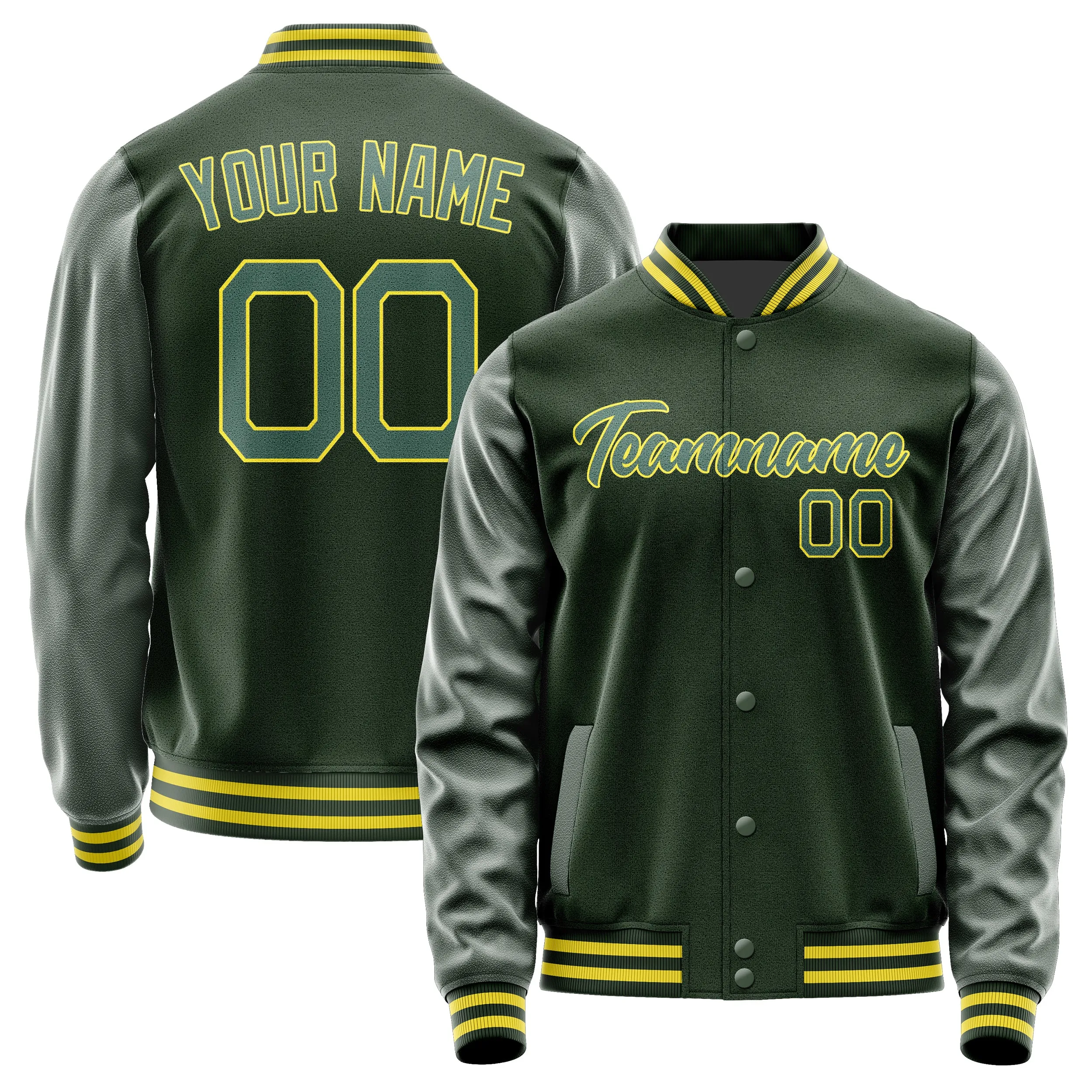 Custom Dark Green Blue Green Jacket sold by Tailorly
