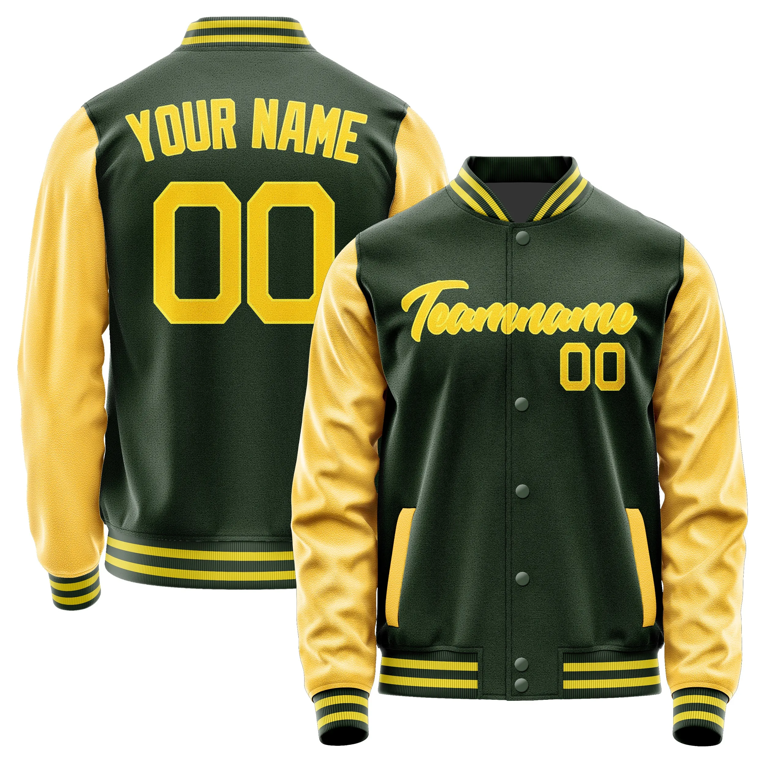 Custom Dark Green Gold Jacket sold by Tailorly