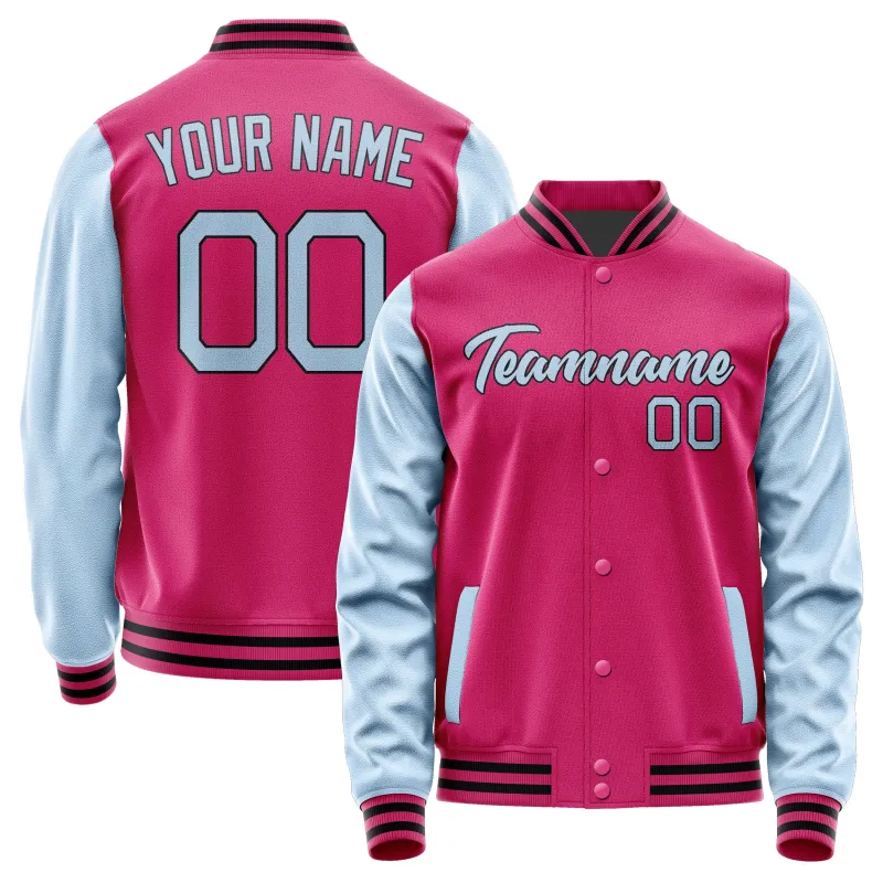 Custom Pink Light Blue Jacket sold by Tailorly