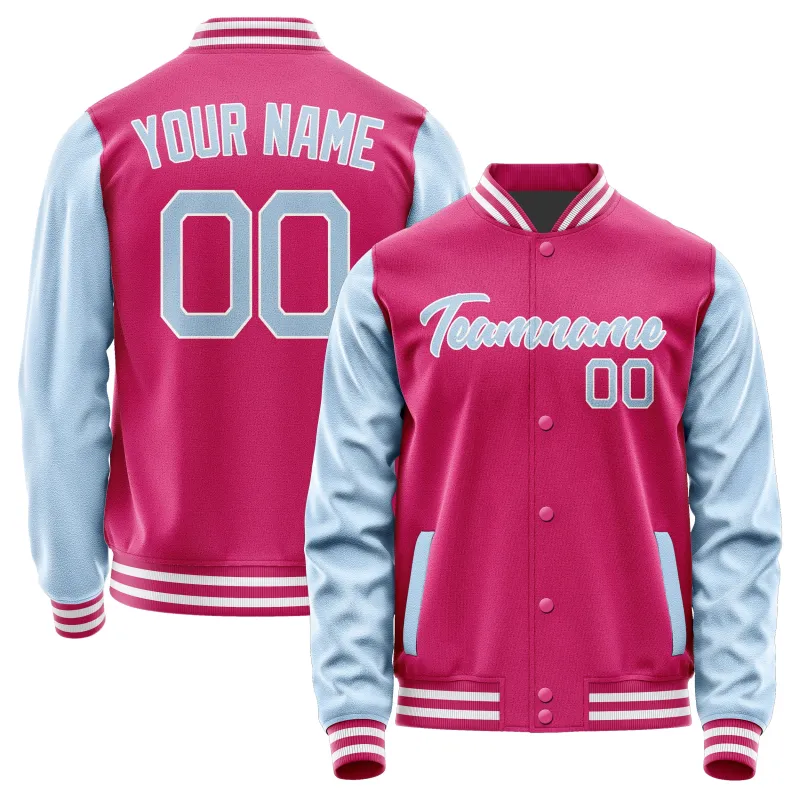 Custom Pink Light Blue Jacket sold by Tailorly