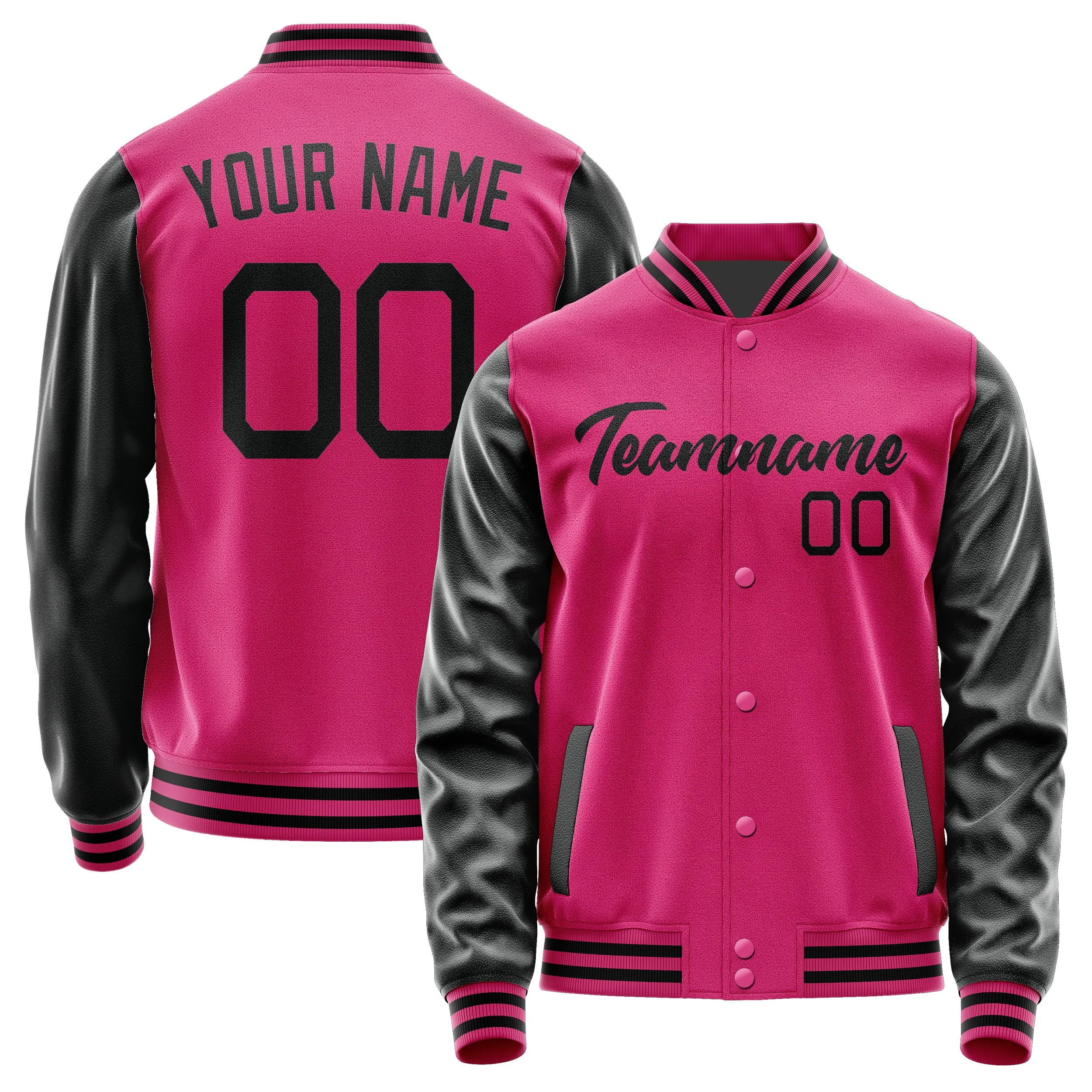 Custom Pink Black Jacket sold by Tailorly