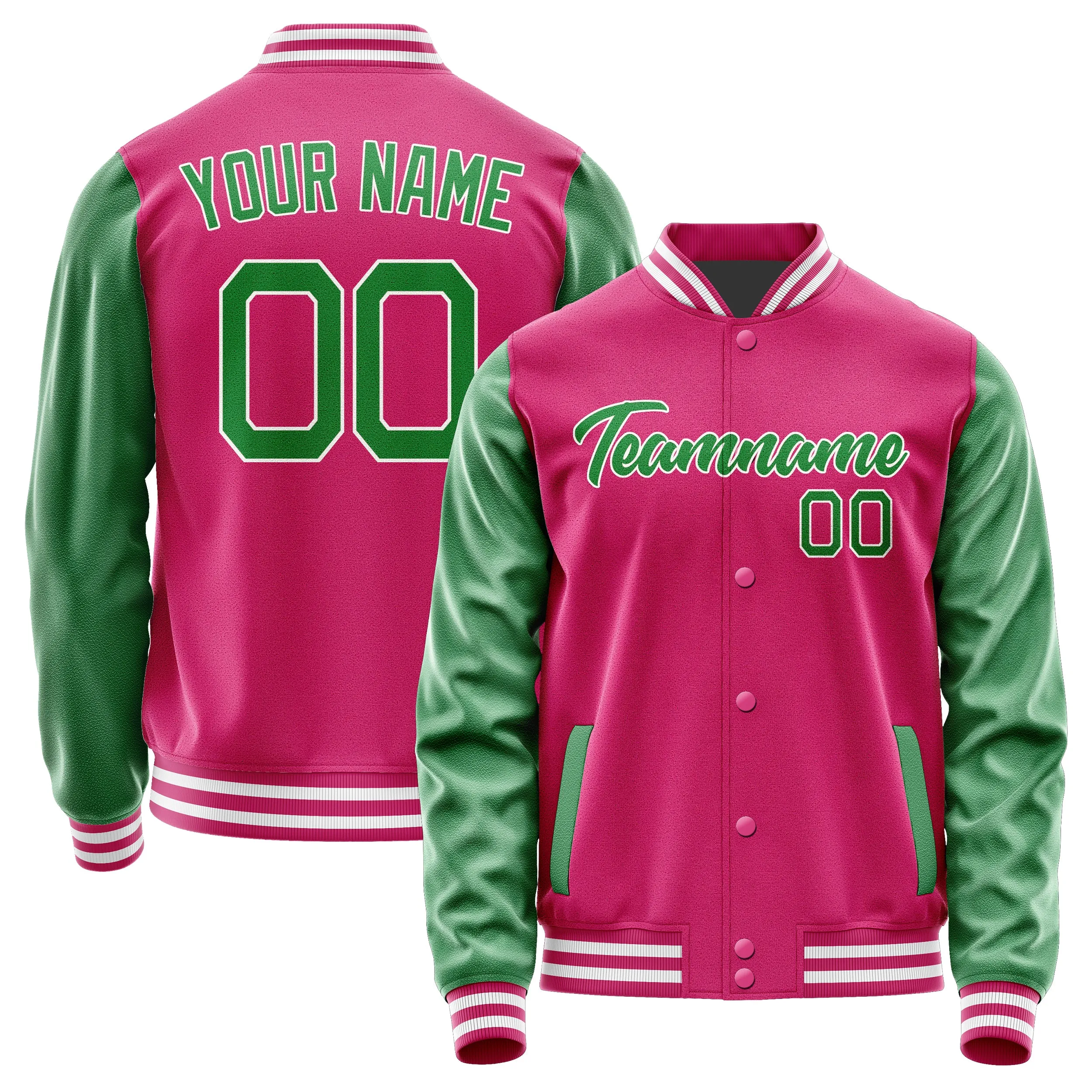 Custom Pink Emerald Green Jacket sold by Tailorly