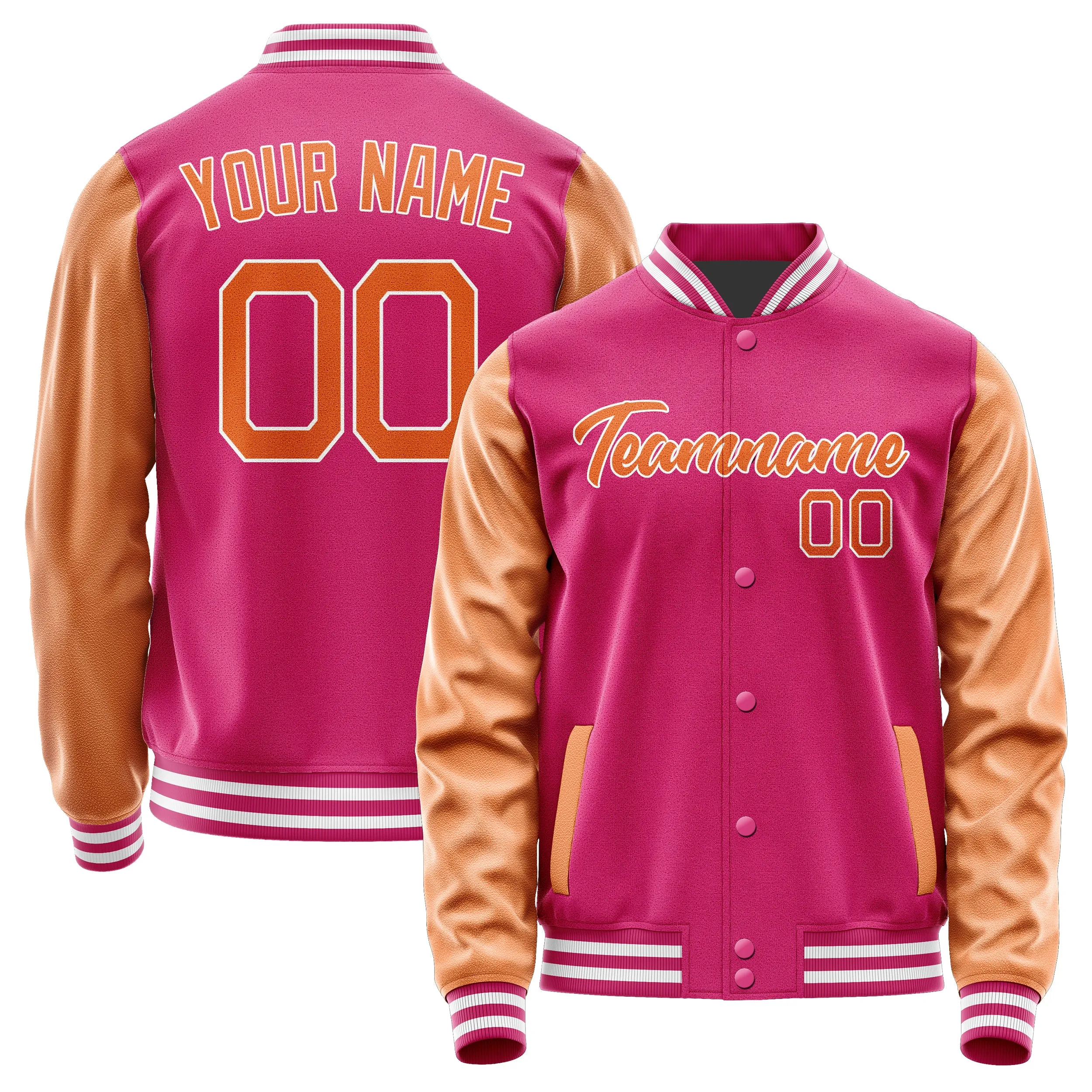 Custom Pink Orange Jacket sold by Tailorly