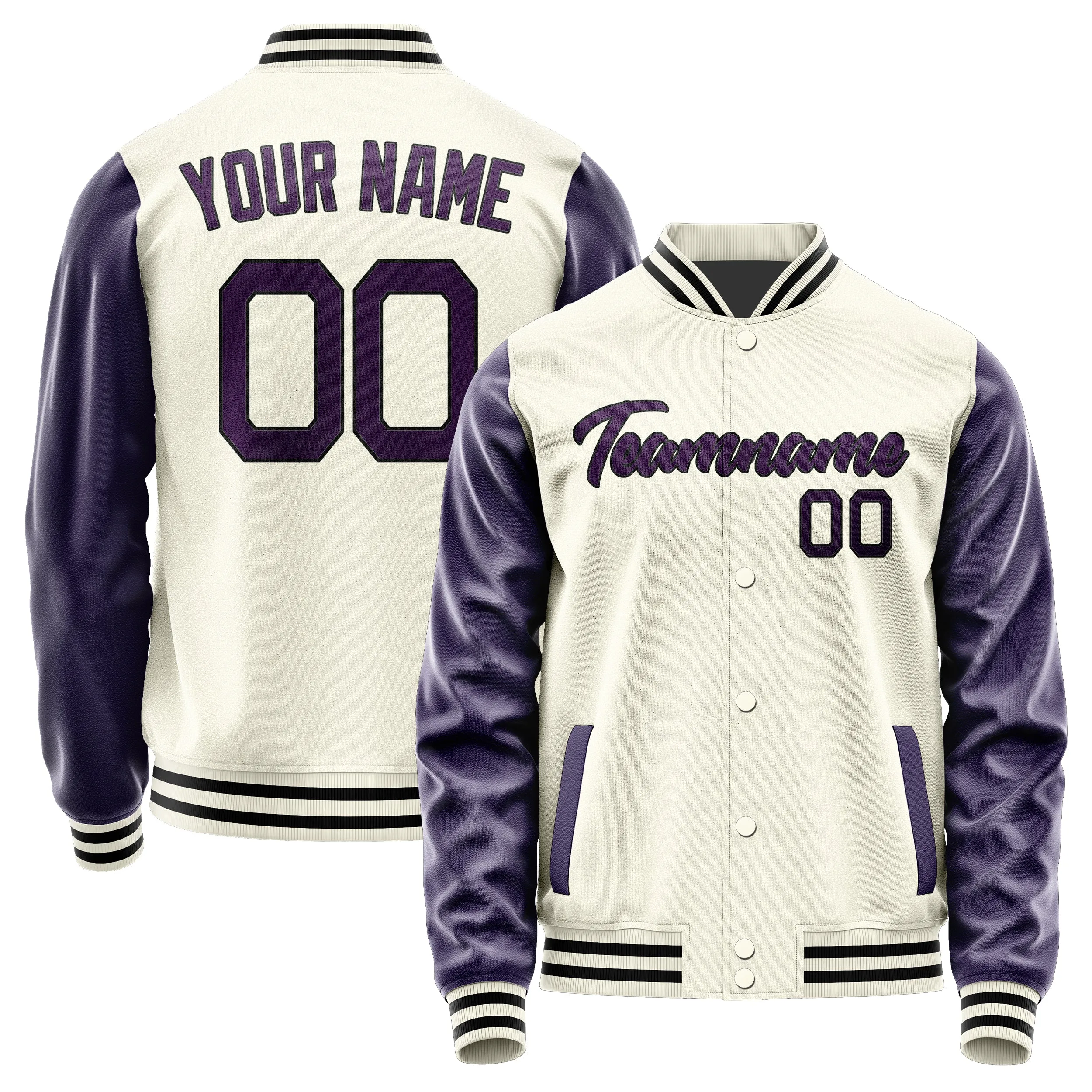 Custom Cream Purple Jacket sold by Tailorly
