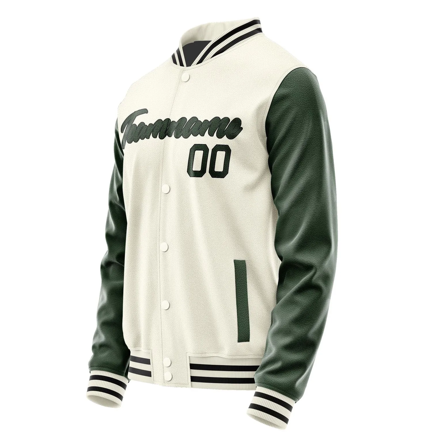Custom Cream Dark Green Jacket sold by Tailorly product image thumbnail 3