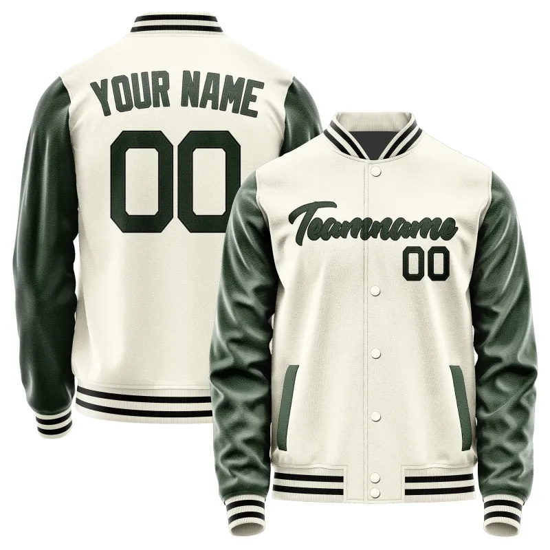 Custom Cream Dark Green Jacket sold by Tailorly