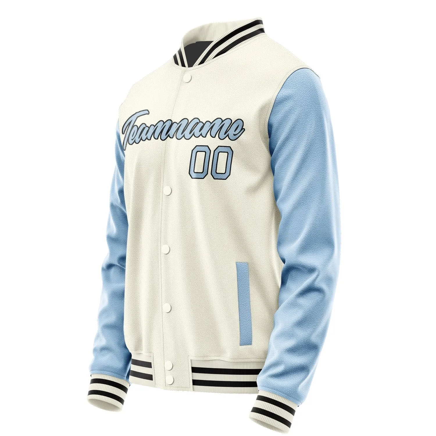 Custom Cream Light Blue Jacket sold by Tailorly product image thumbnail 3