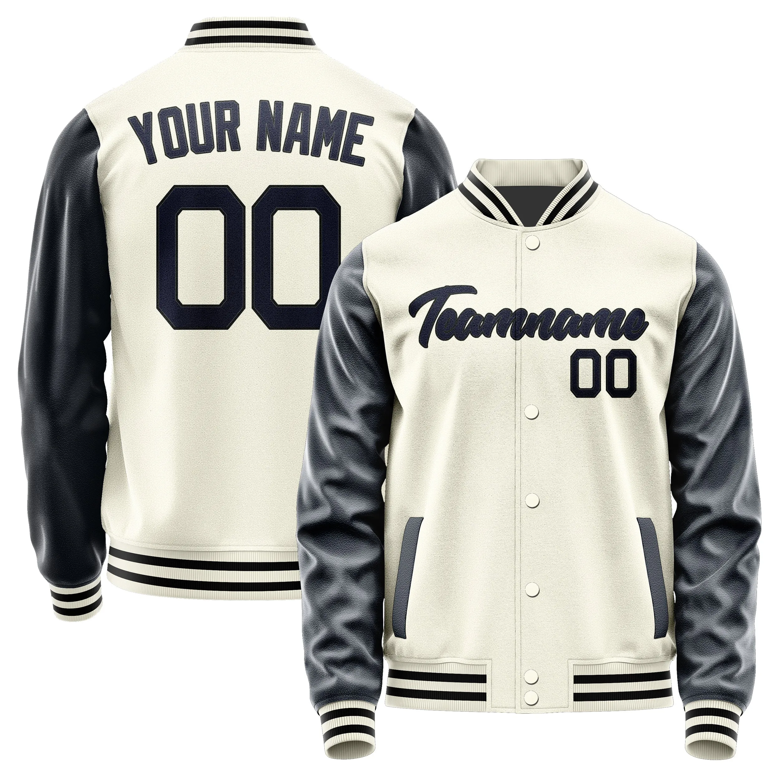 Custom Cream Navy Jacket sold by Tailorly