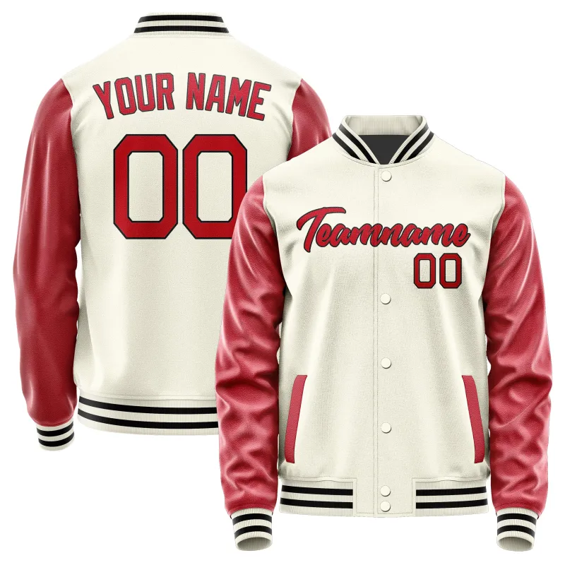 Custom Cream Red Jacket sold by Tailorly