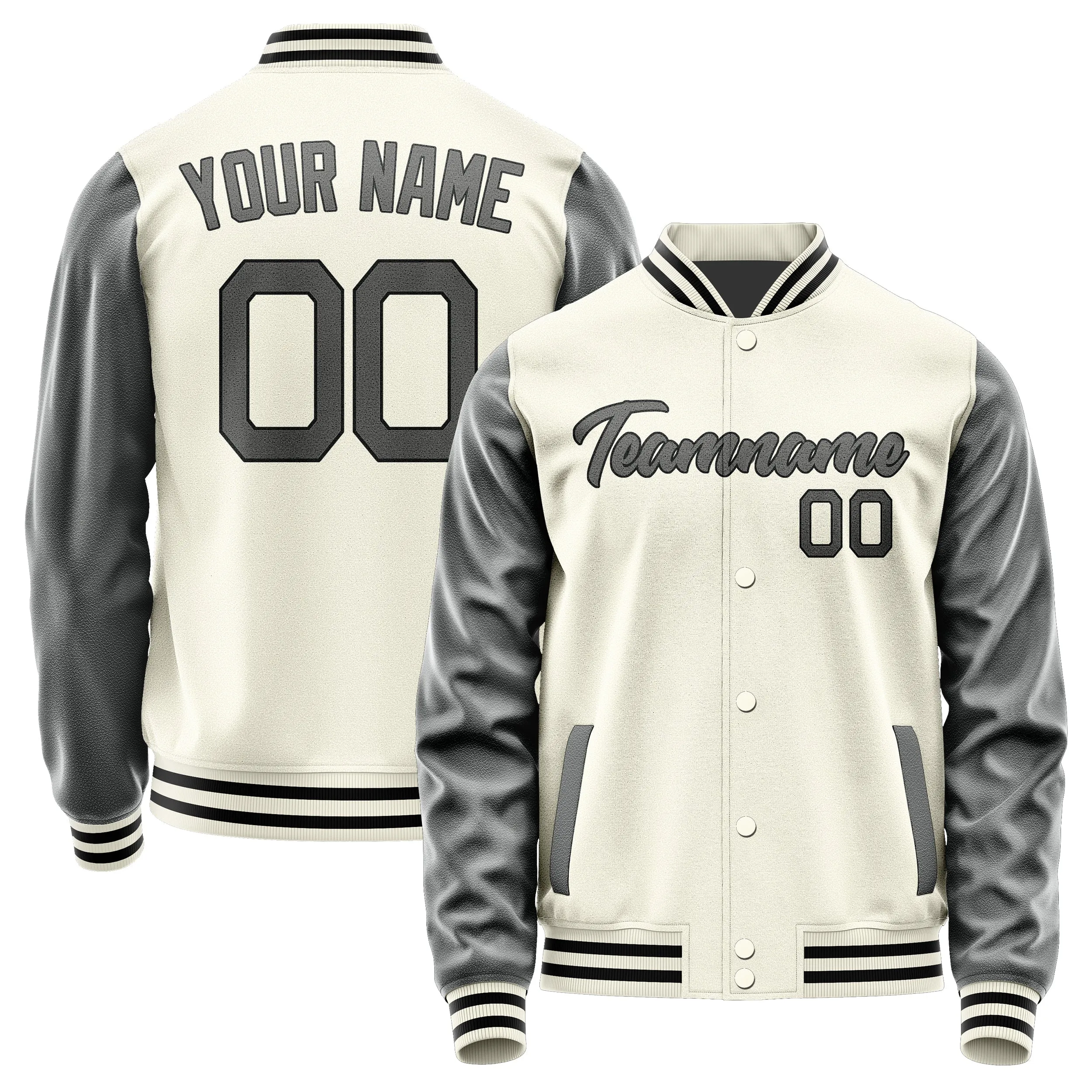 Custom Cream Dark Grey Jacket sold by Tailorly