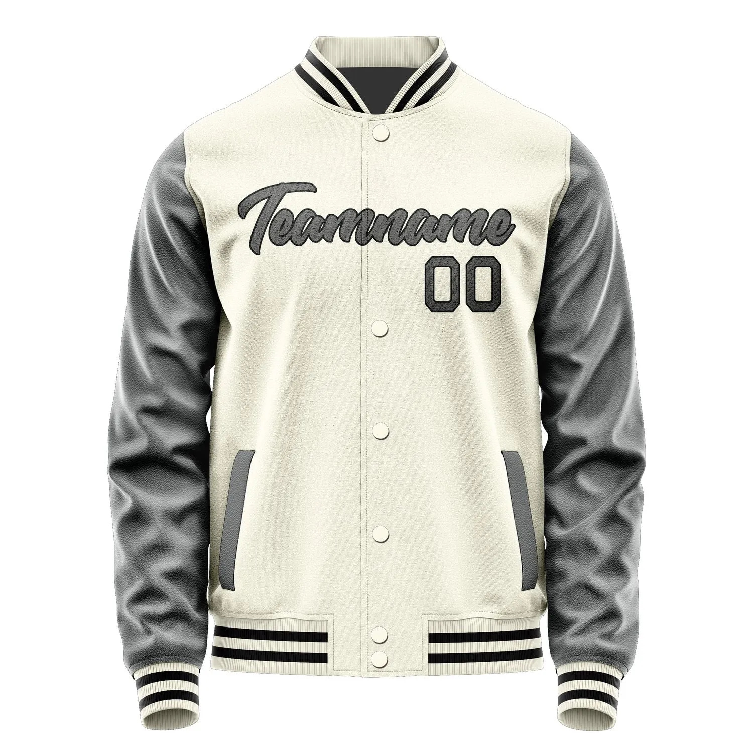 Custom Cream Dark Grey Jacket sold by Tailorly product image thumbnail 2