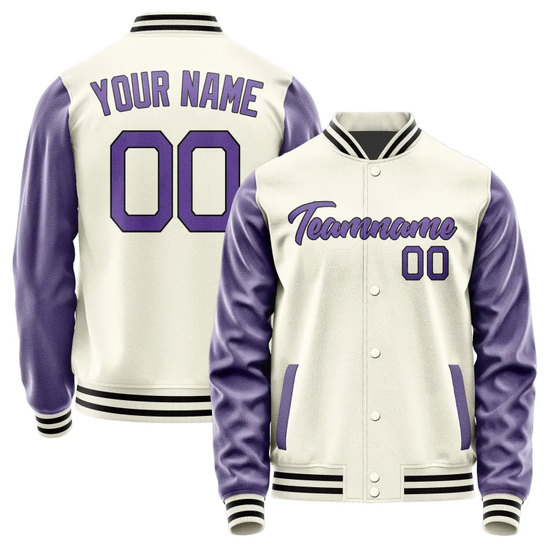 Custom Cream Light Purple Jacket sold by Tailorly