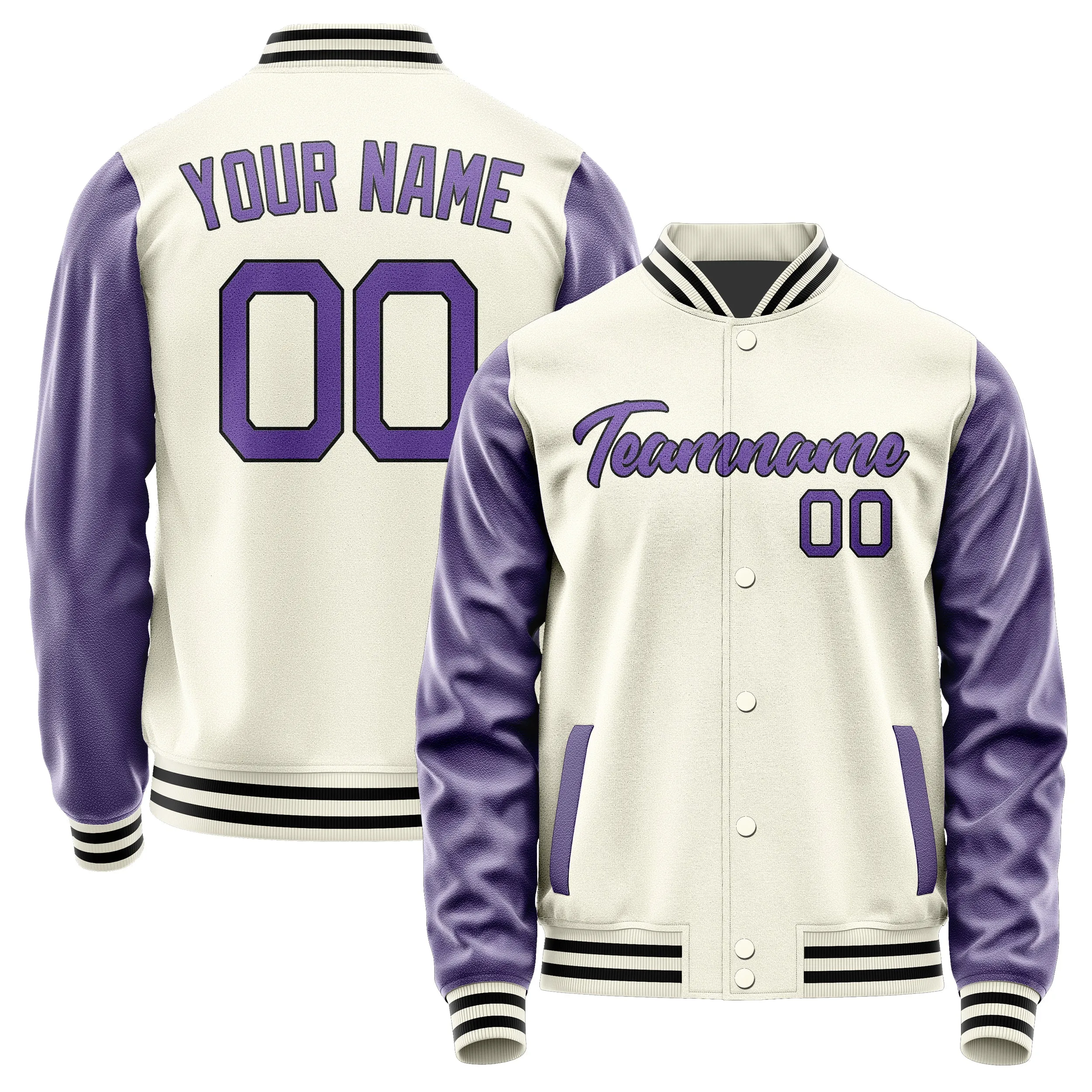 Custom Cream Light Purple Jacket sold by Tailorly