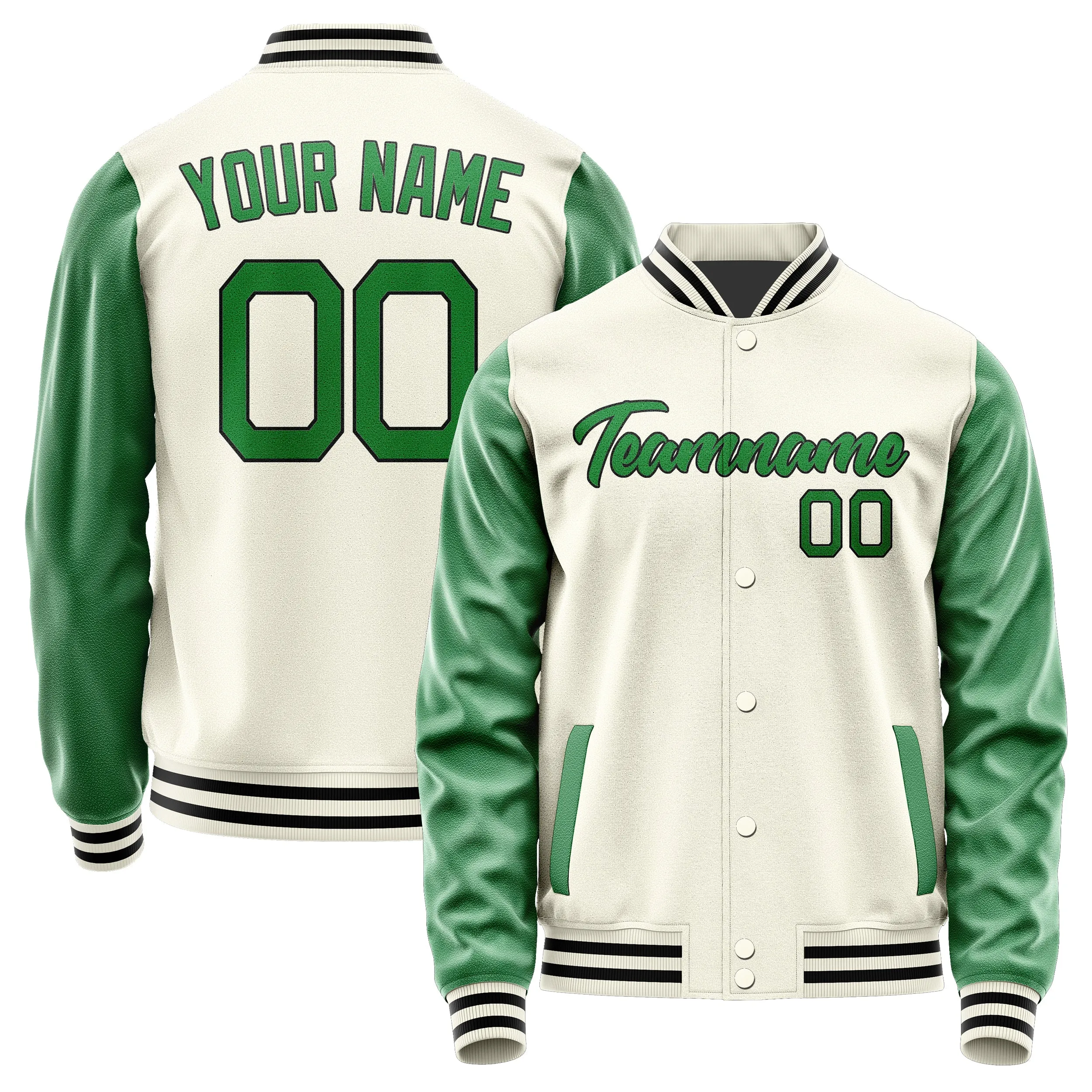Custom Cream Emerald Green Jacket sold by Tailorly