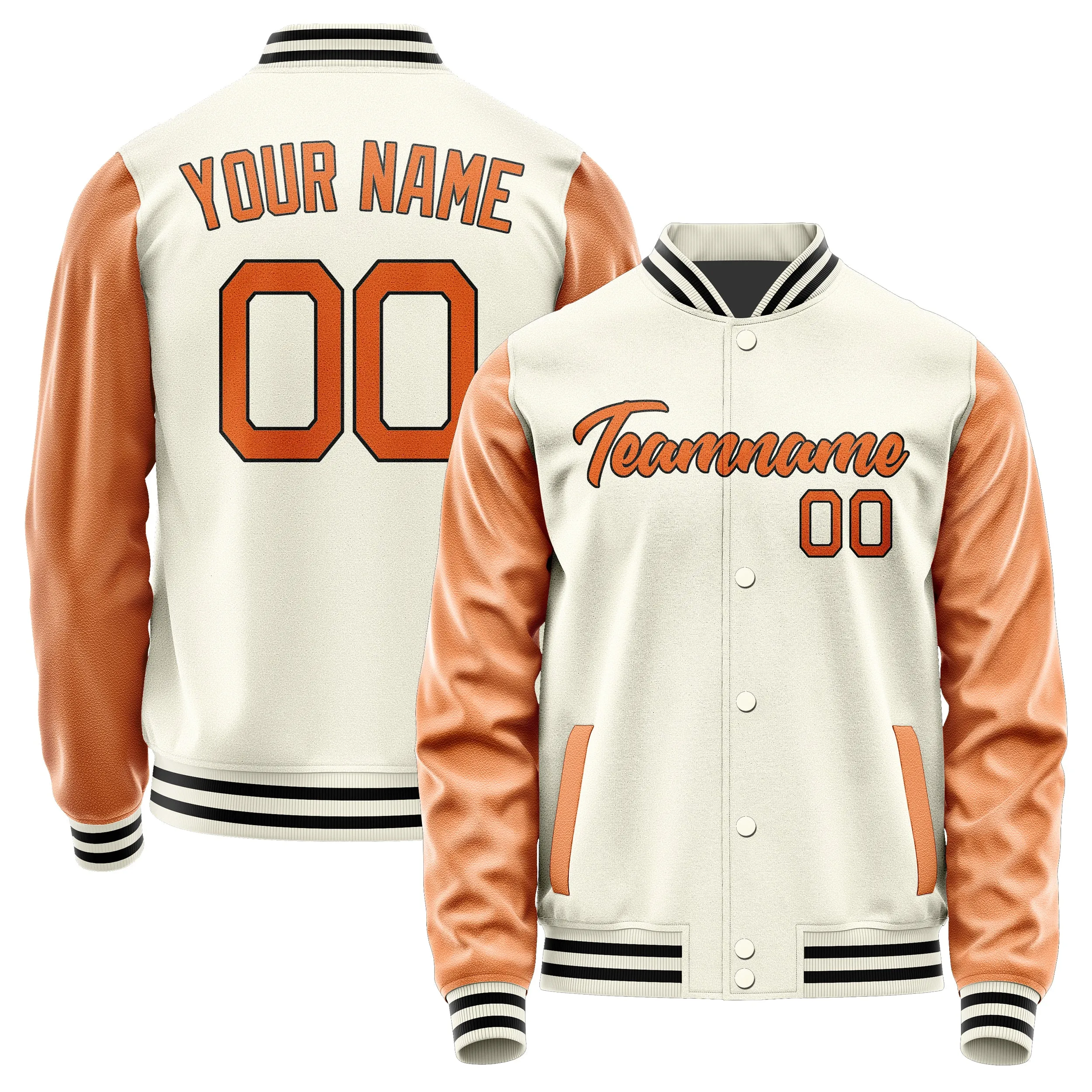 Custom Cream Orange Jacket sold by Tailorly