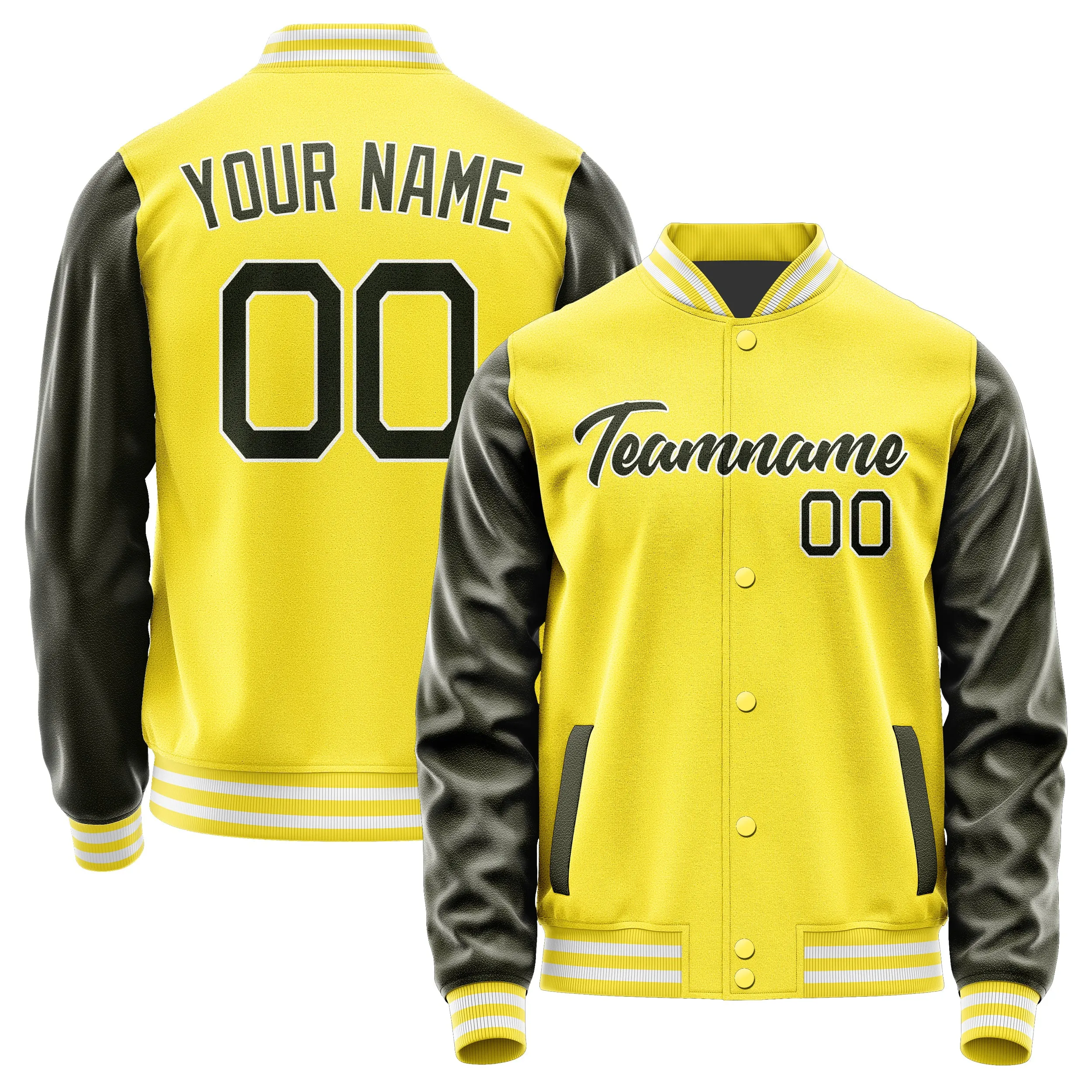 Custom Light Yellow Olive Jacket sold by Tailorly