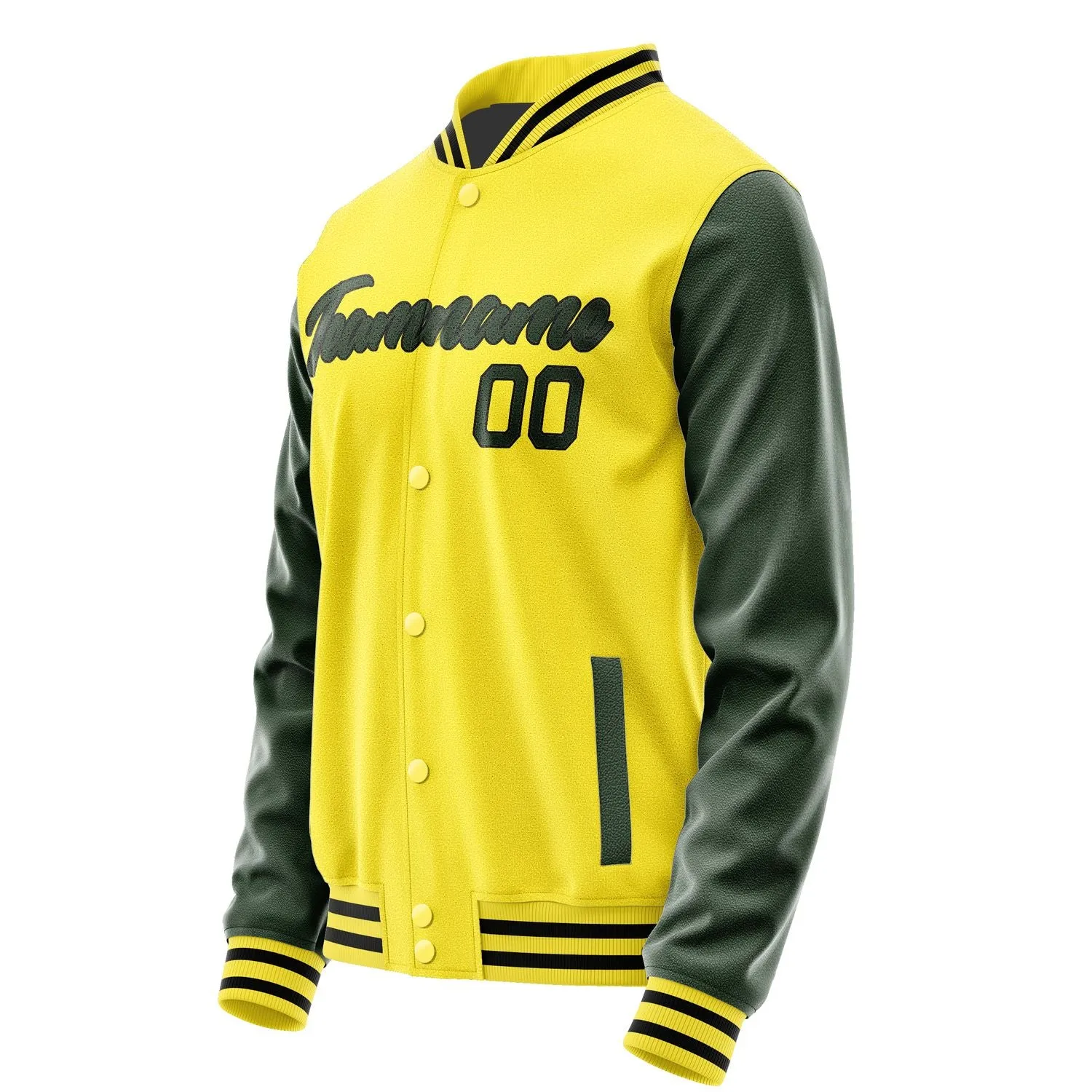 Custom Light Yellow Dark Green Jacket sold by Tailorly product image thumbnail 3
